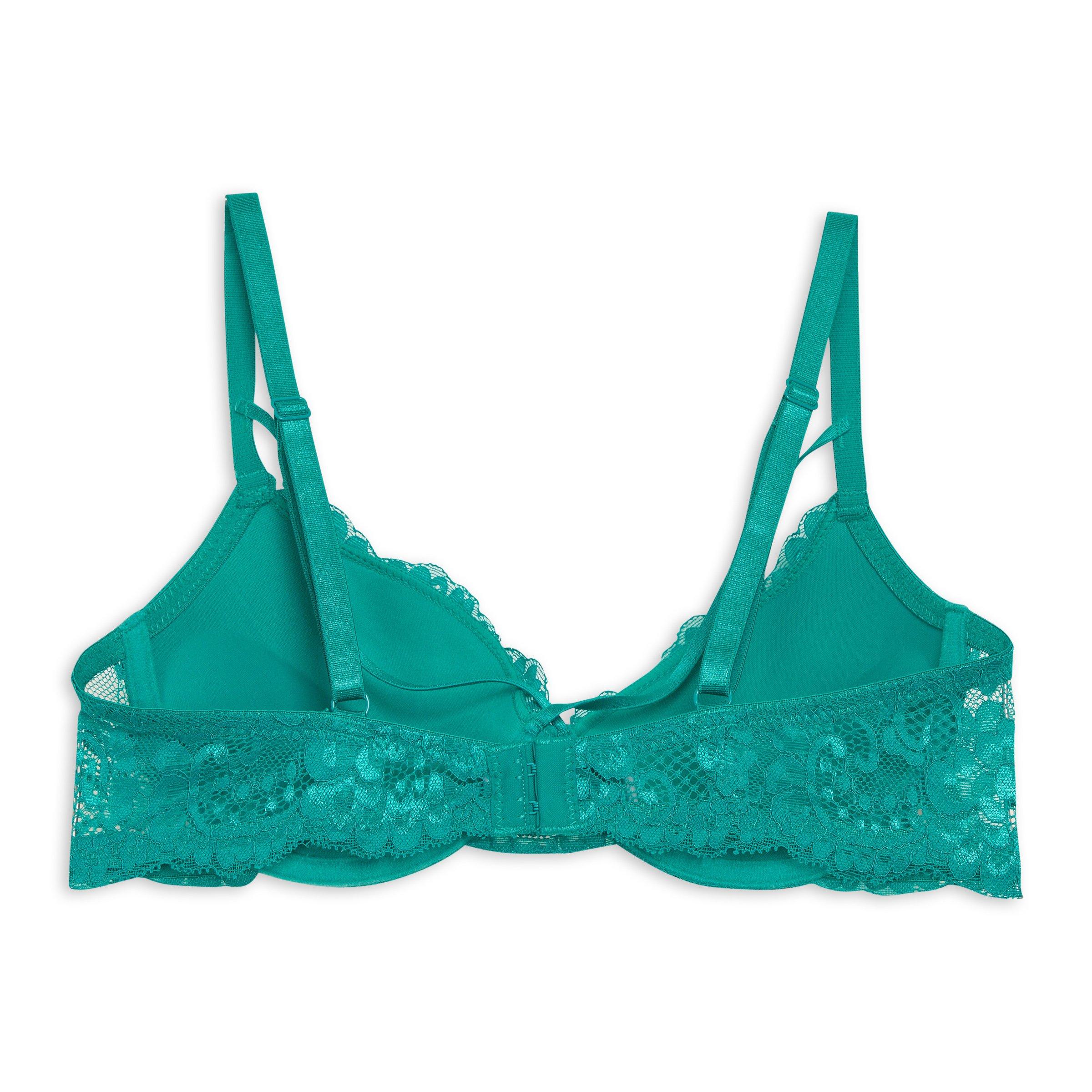 Jade Green Lace Padded Push Up Bra (3218055) | Identity