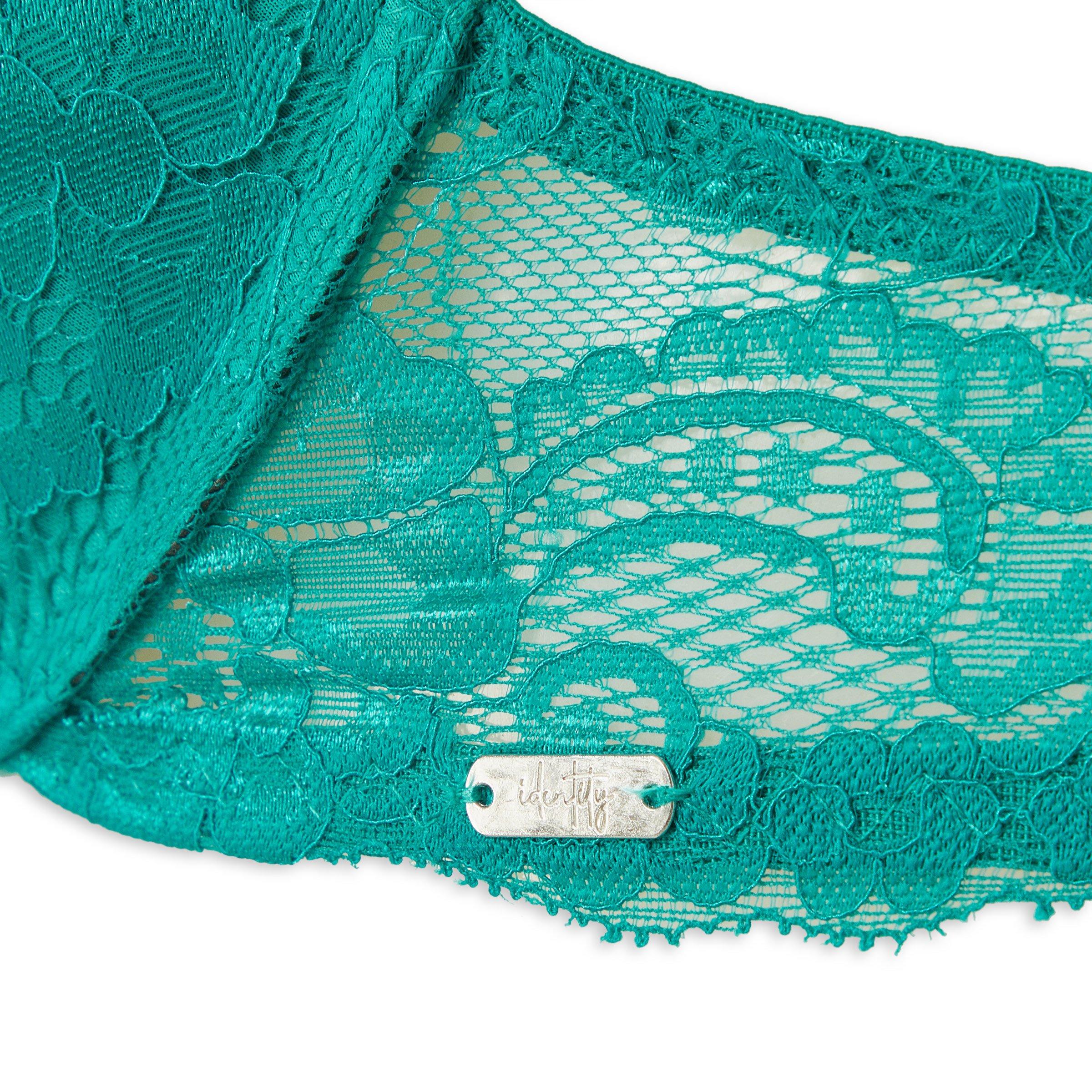Jade Green Lace Padded Push Up Bra (3218055) | Identity