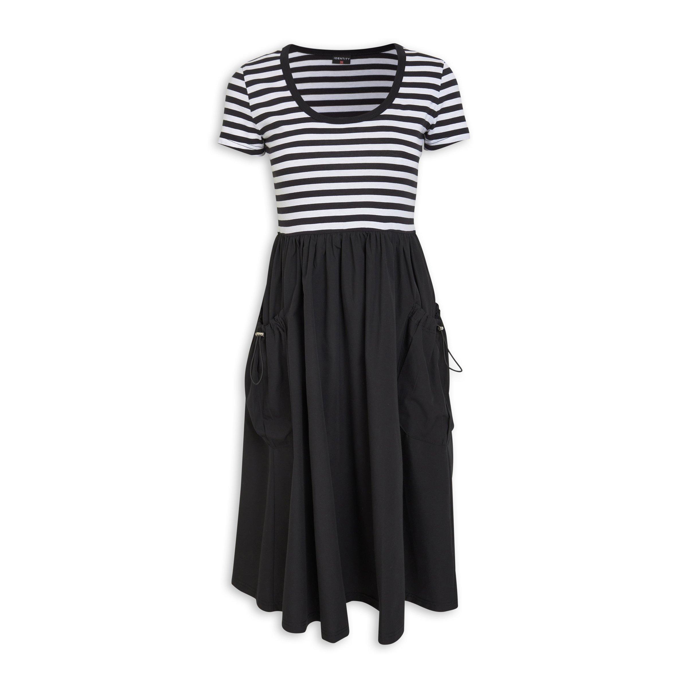 Black and White Dress with Side Pockets (3218532) | Identity