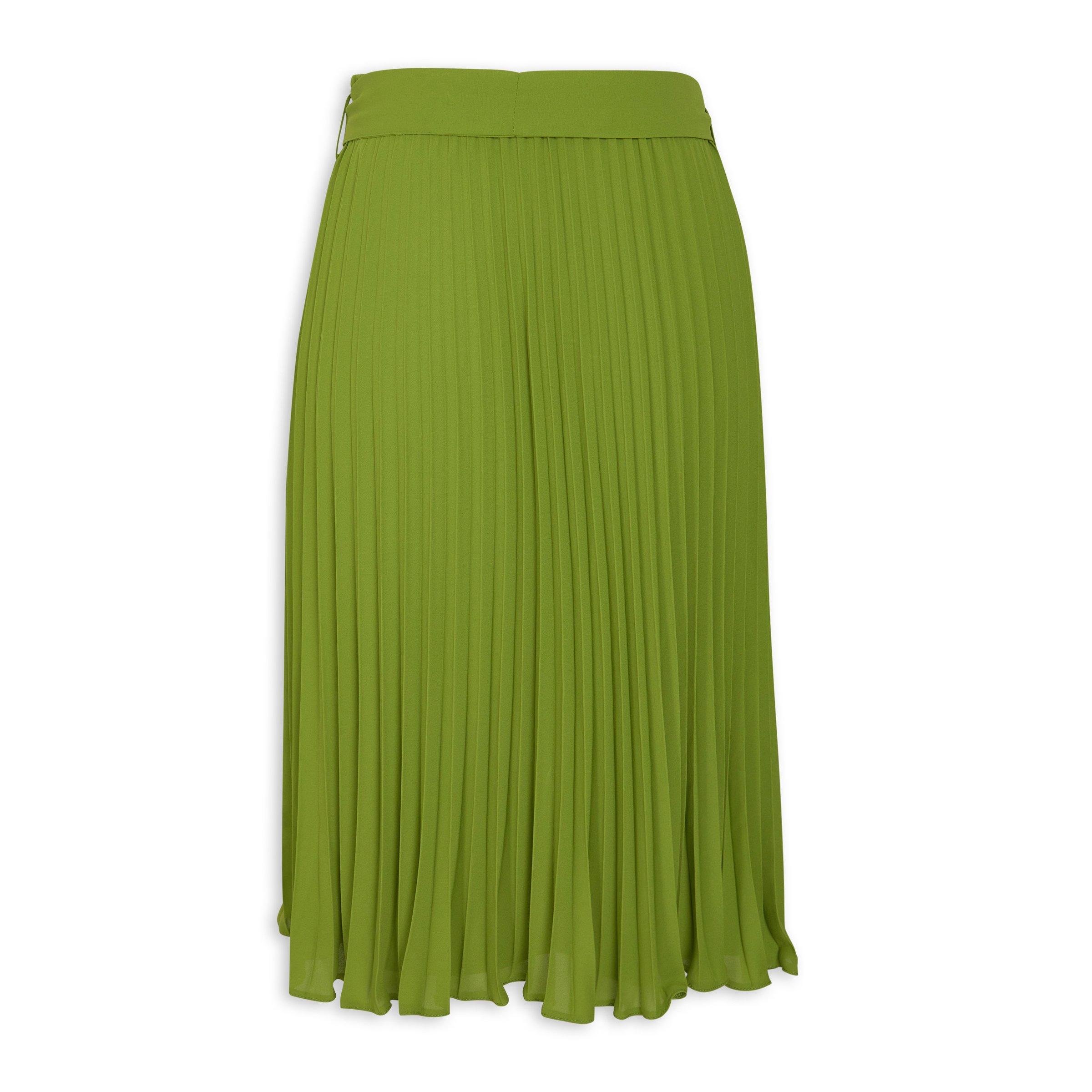 Green Pleated Belted Skirt (3218631) | Daniel Hechter