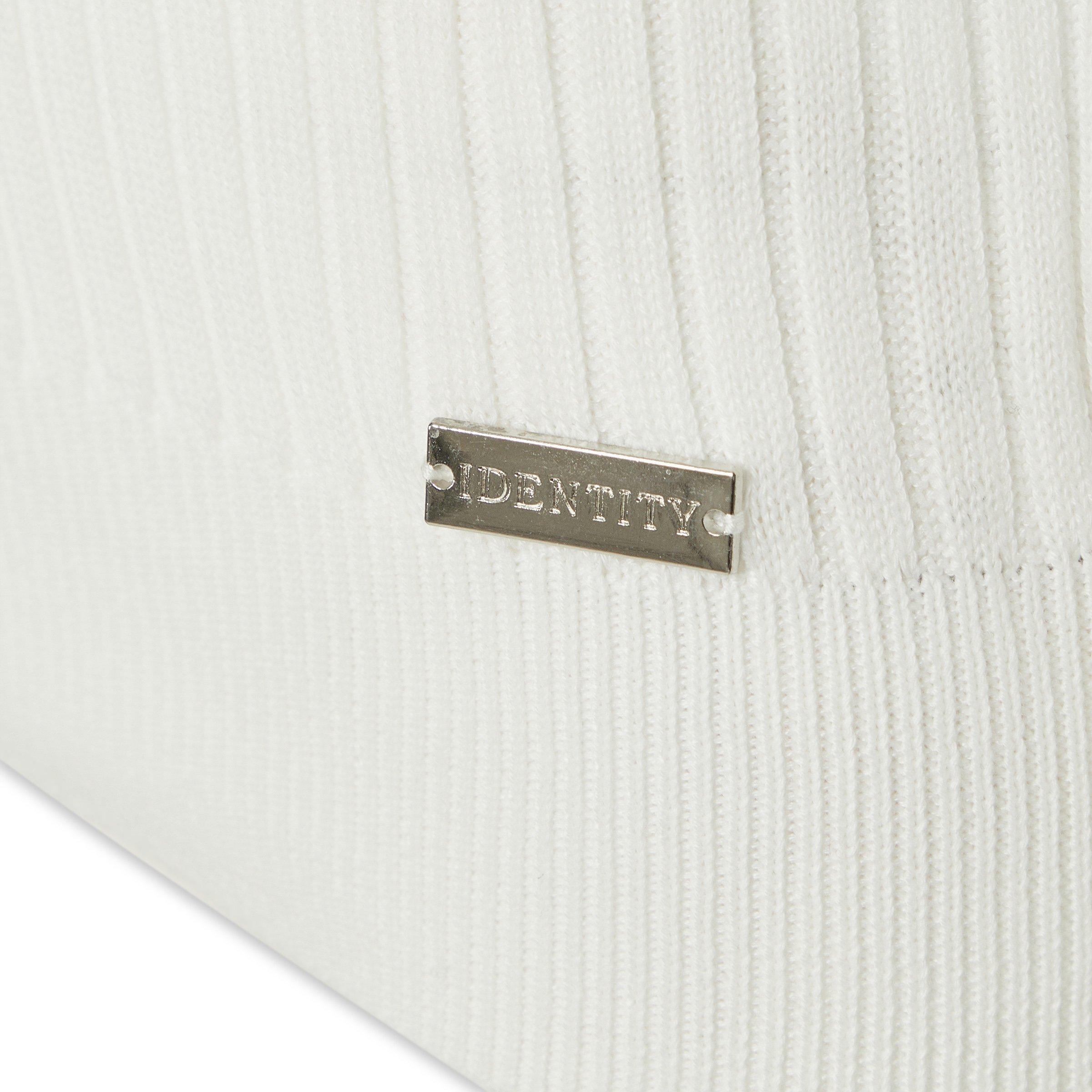 White and Black Tipped Johnny Collar Top (3219087) | Identity
