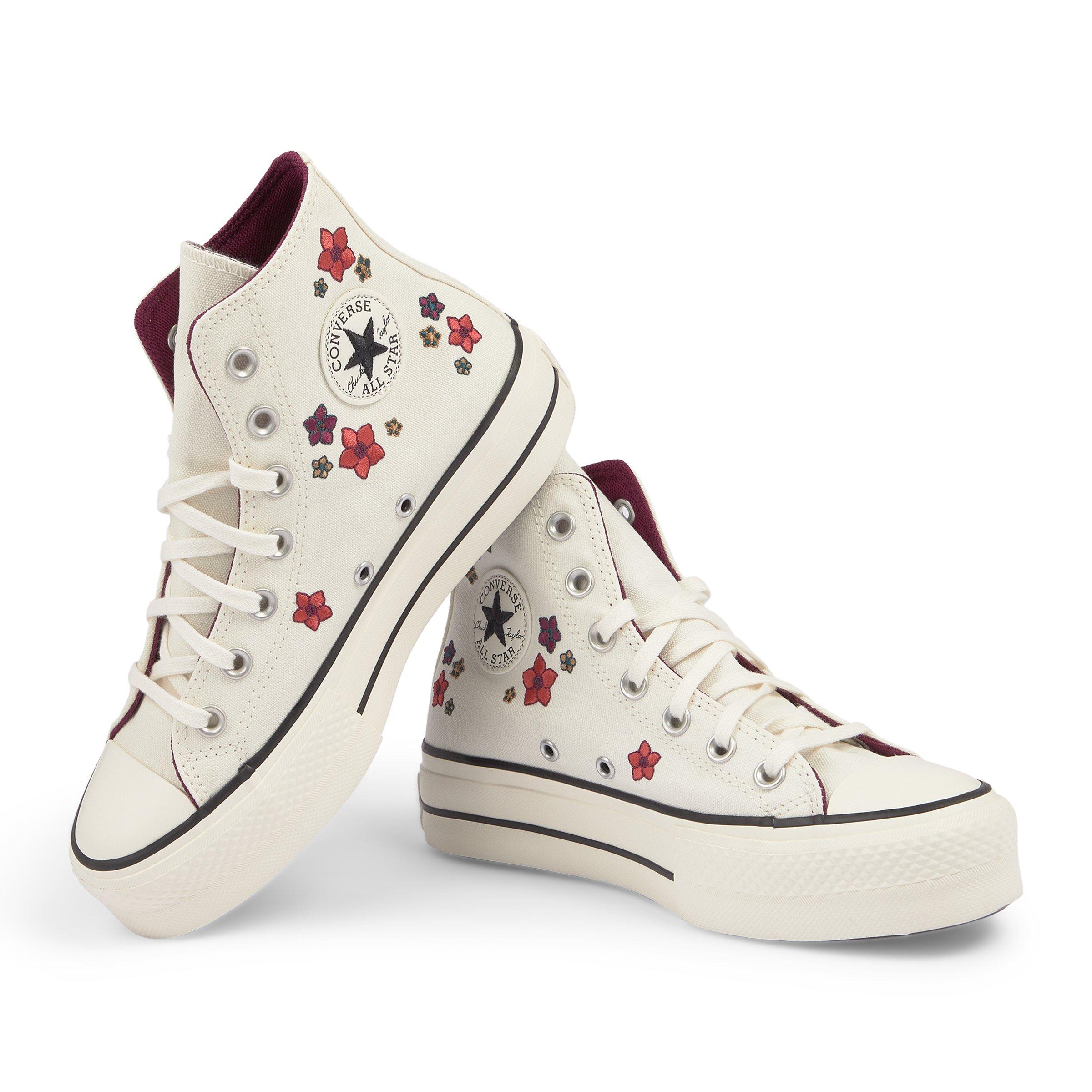 White All Star Lift Platform Flowers Sneakers (3219205) | Converse