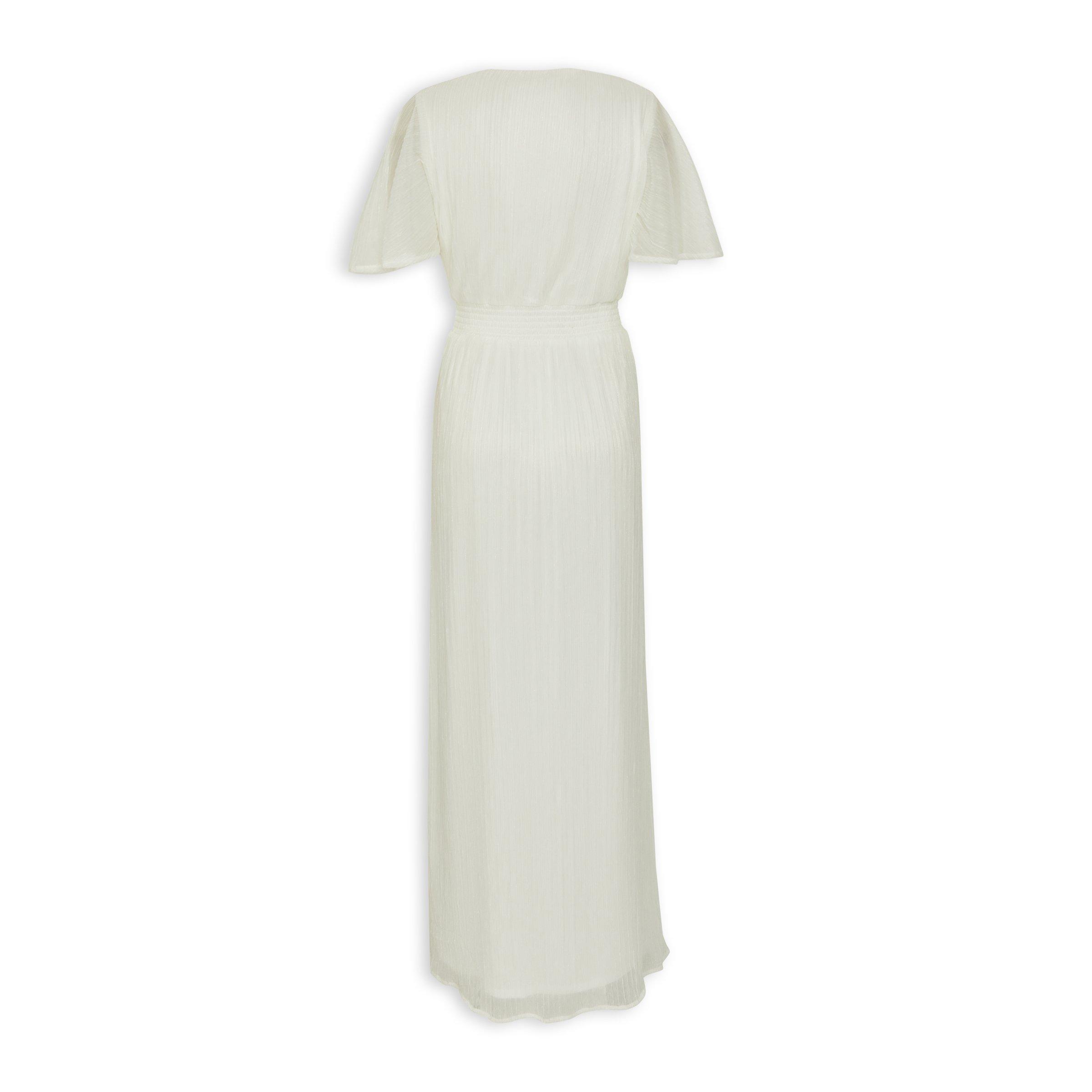 White Pleated Maxi Dress (3219465) | Kameo