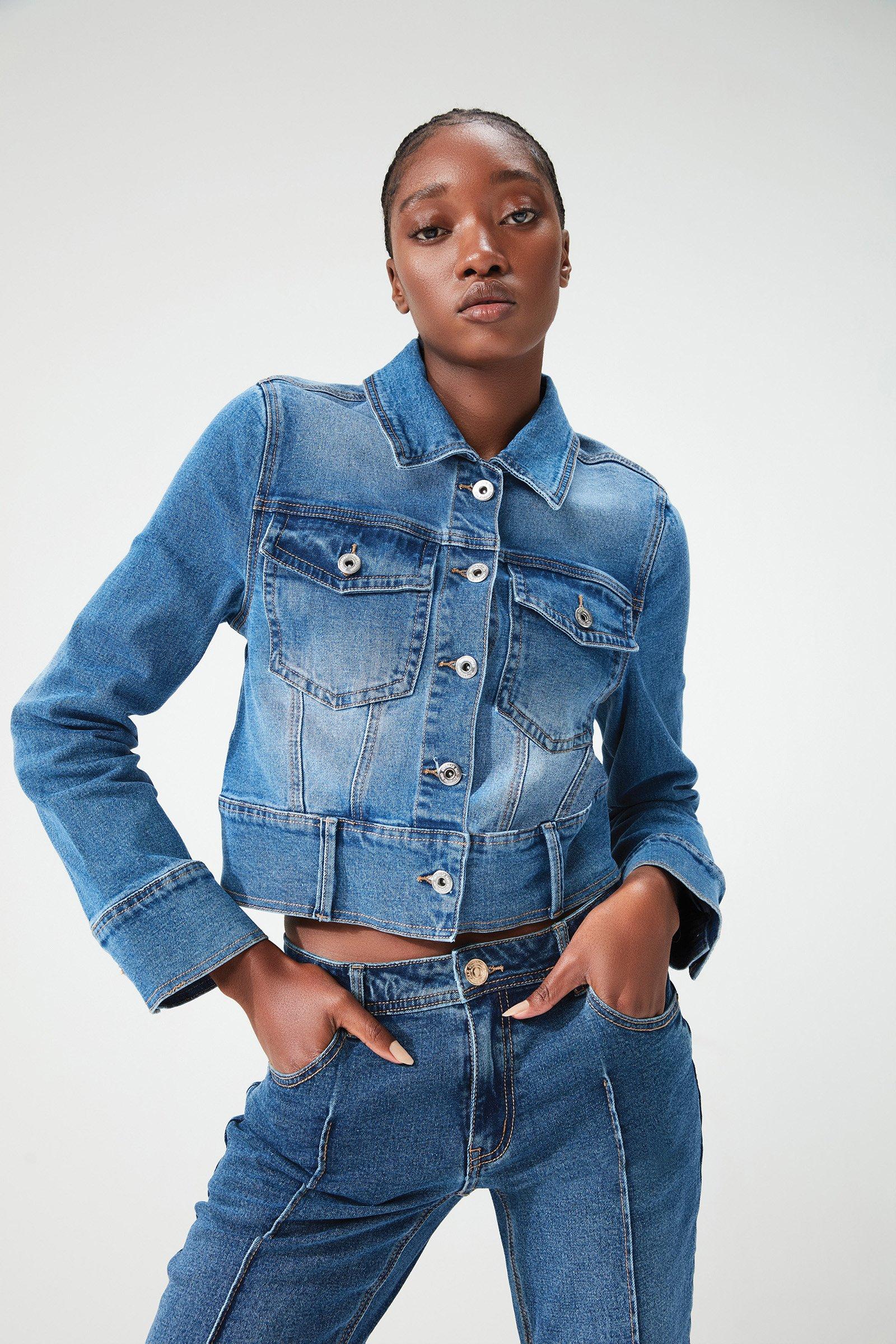 Cropped Blue Denim Jacket (3219580) | OUTBACK RED