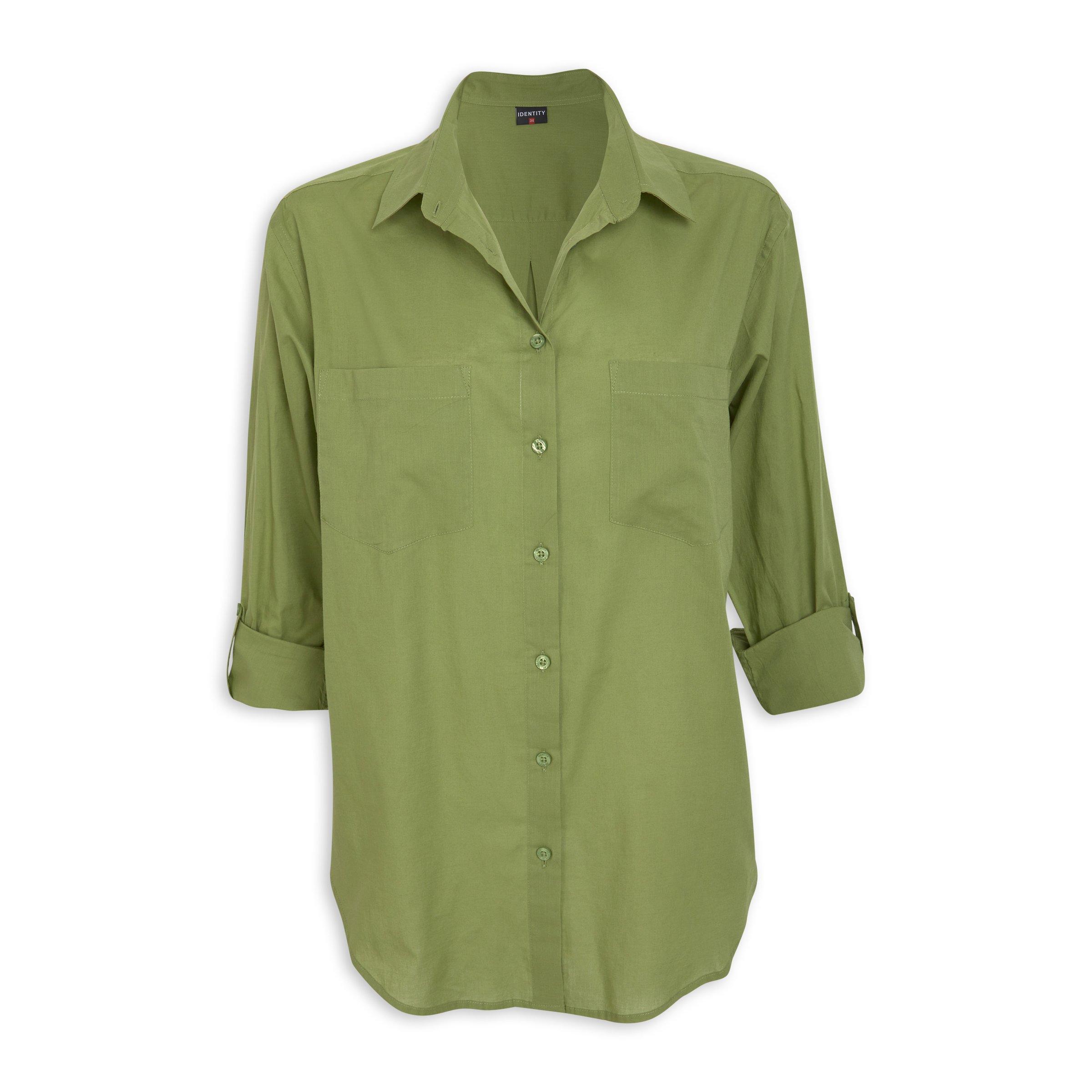 Olive Green Voile Shirt (3219634) | Identity