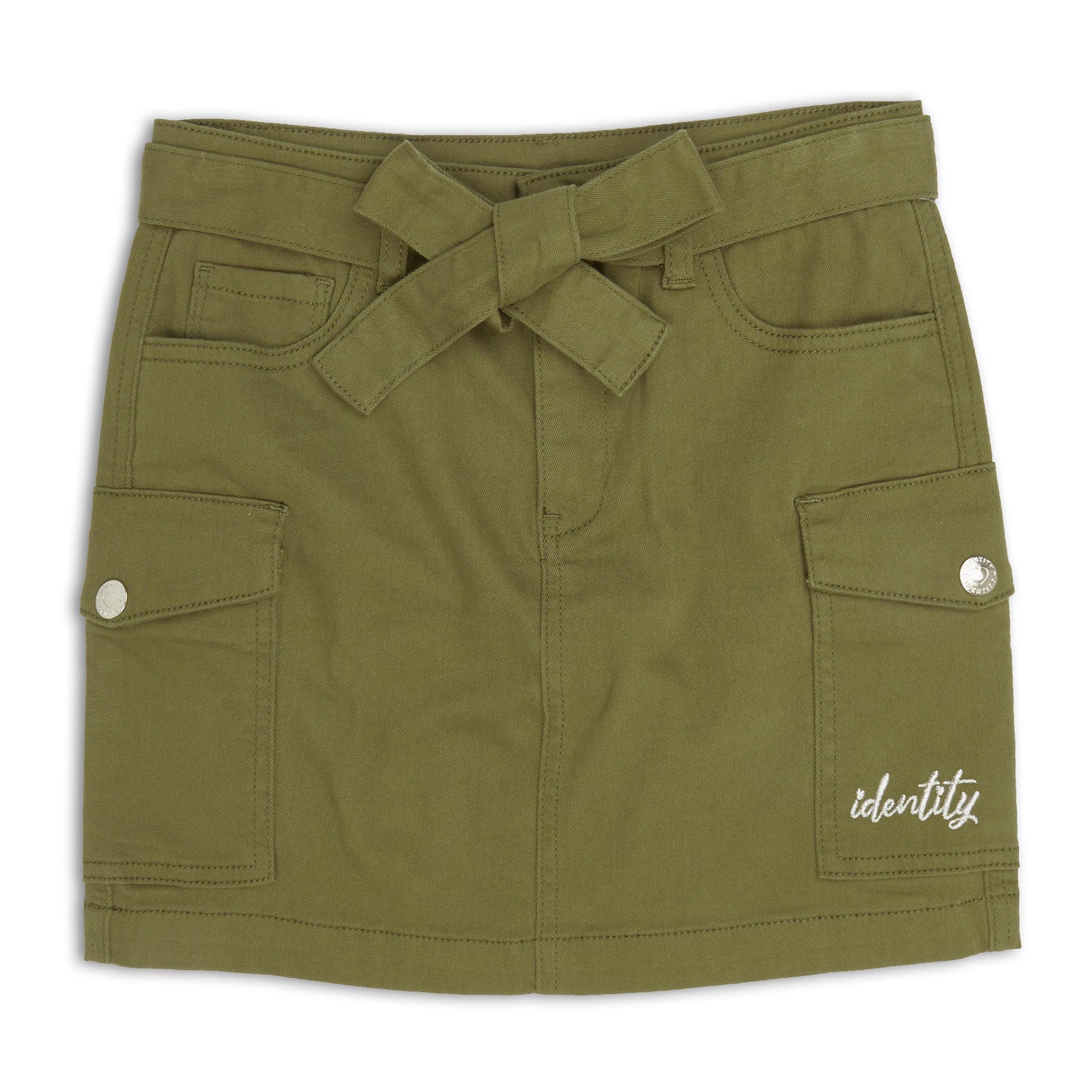 Girls Belted Fatigue Green Utility Skirt (3219740) | Identity