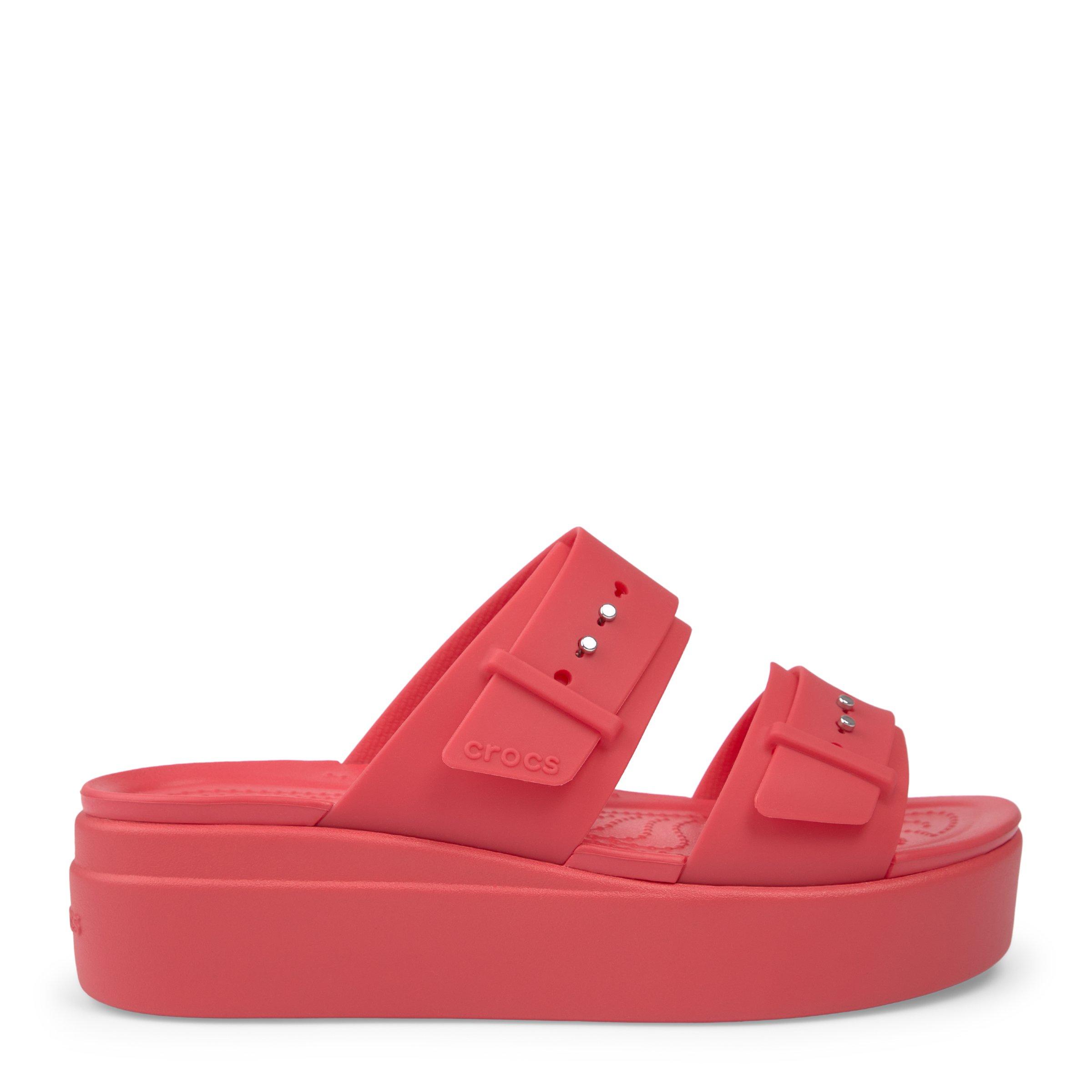 Red Brooklyn Buckle Low Wedge Sandal (3219747) | Crocs
