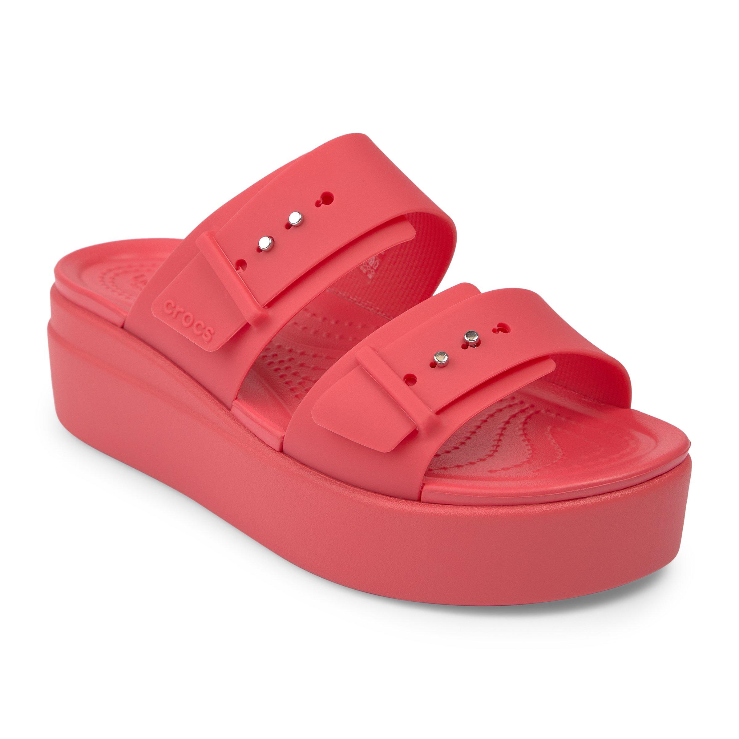 Red Brooklyn Buckle Low Wedge Sandal (3219747) | Crocs