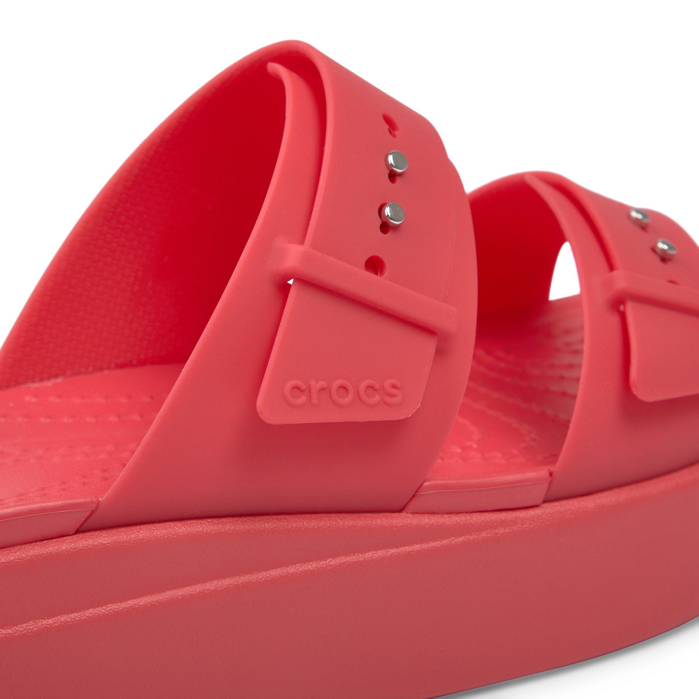 Red Brooklyn Buckle Low Wedge Sandal (3219747) | Crocs