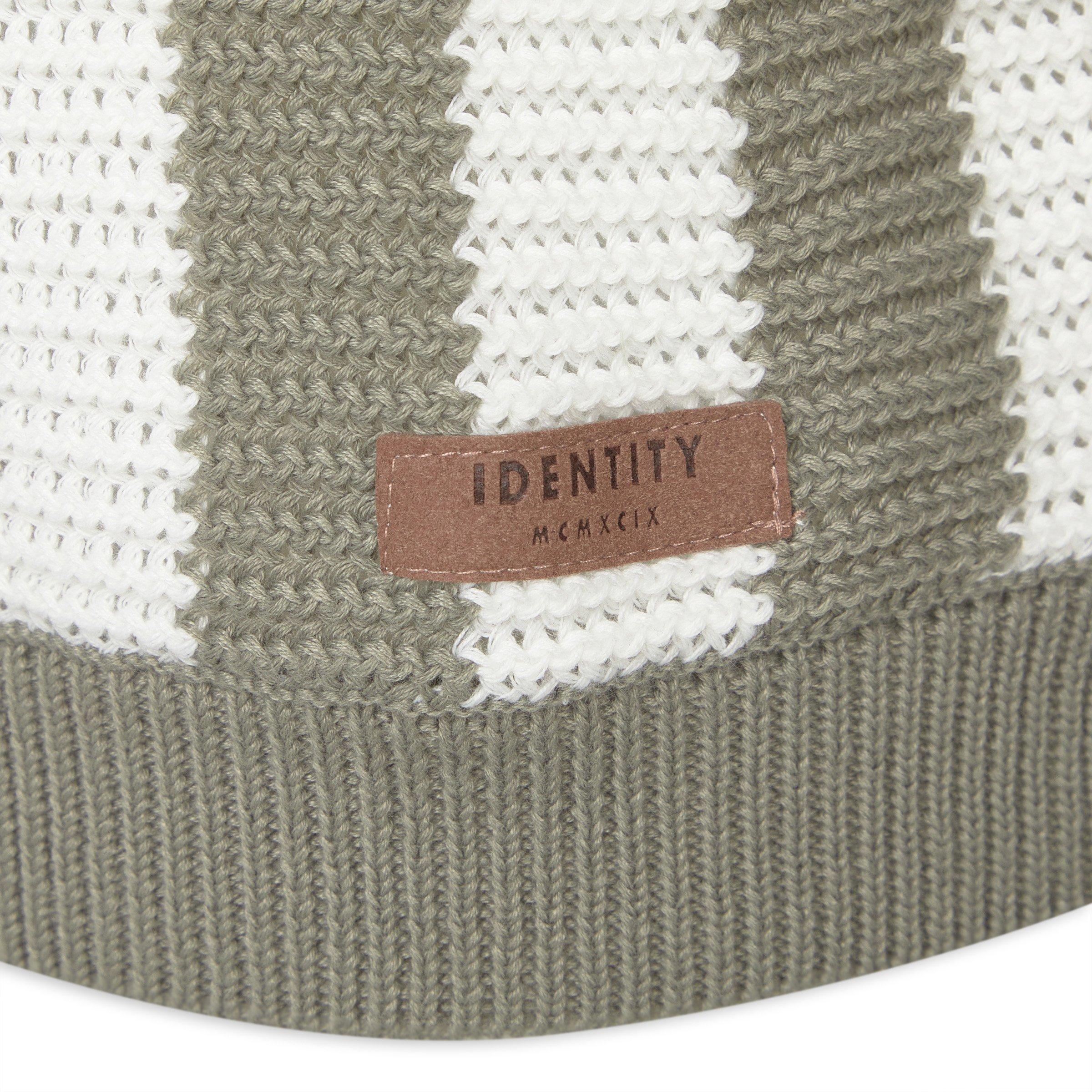 Sage Green Striped Knit Golfer (3220032) | Identity