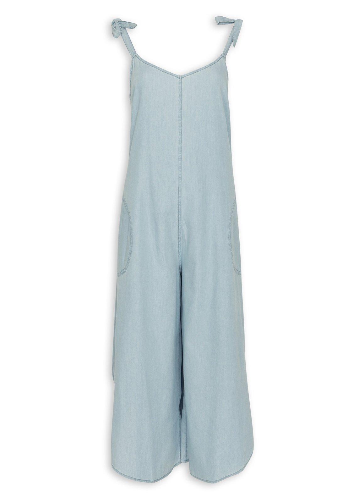 Blue Chambray Wide Leg Jumpsuit (3220094) | TRS
