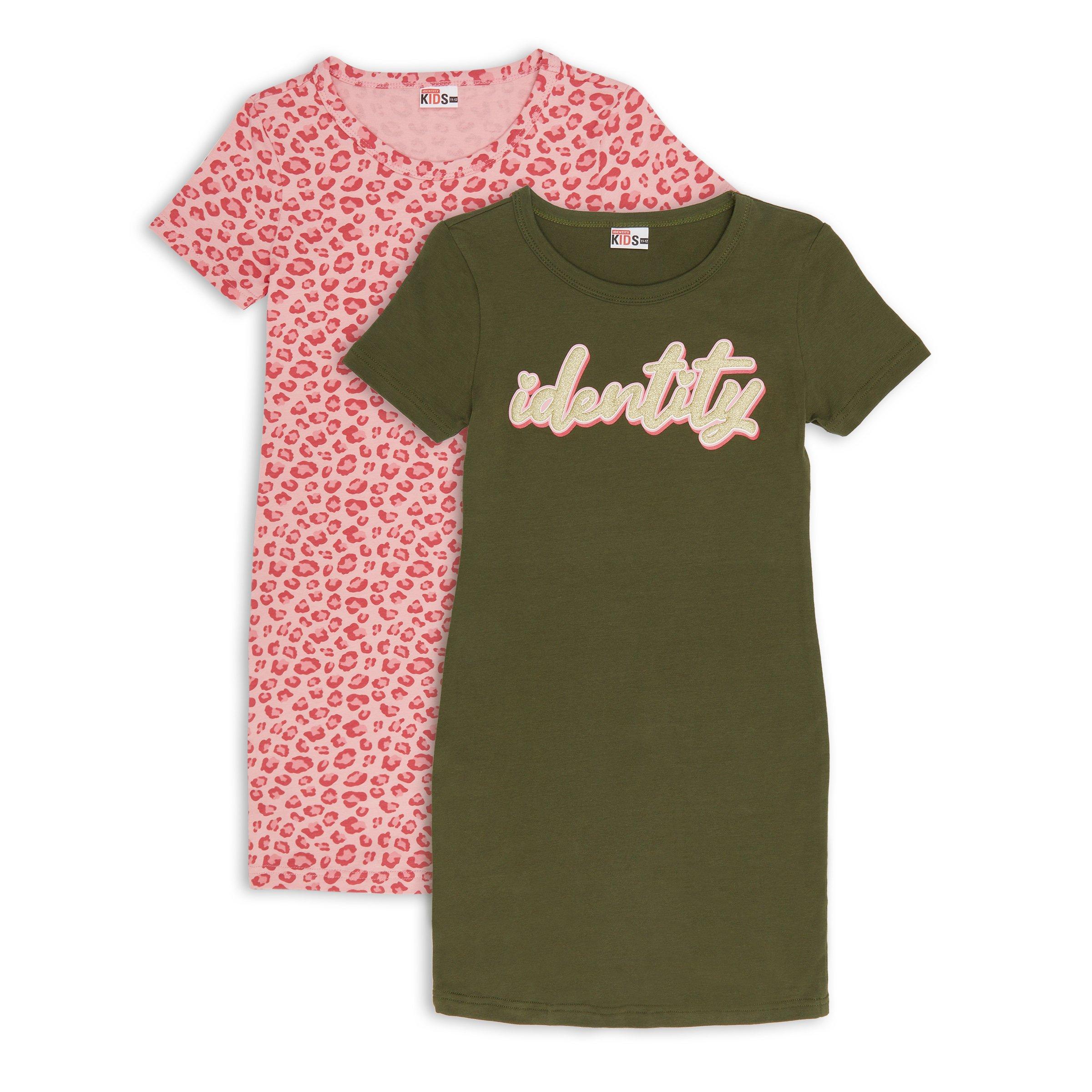 2-pack Girls Pink and Green Bodycon Dresses (3220190) | Identity