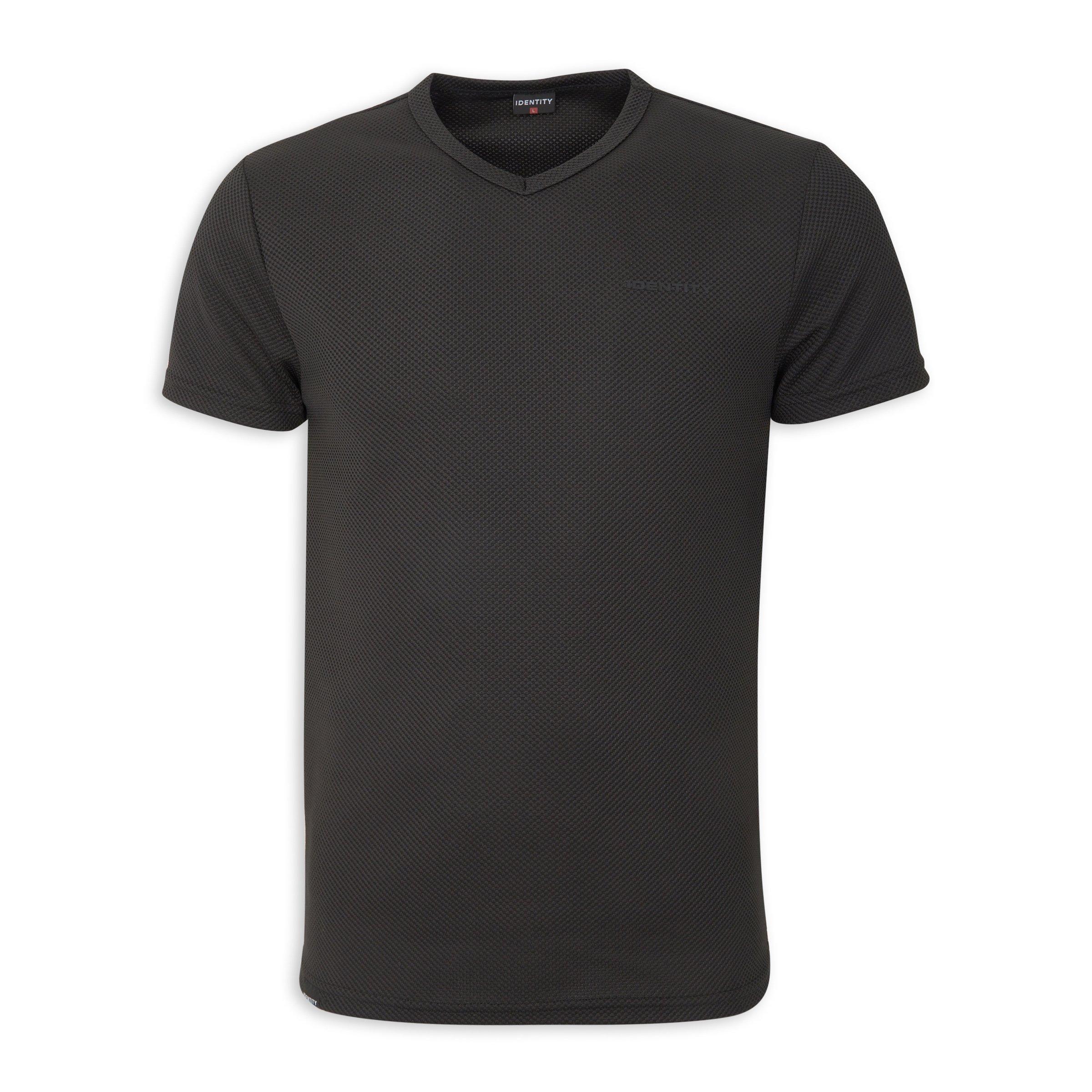 Black V-neck T-shirt (3220231) | Identity