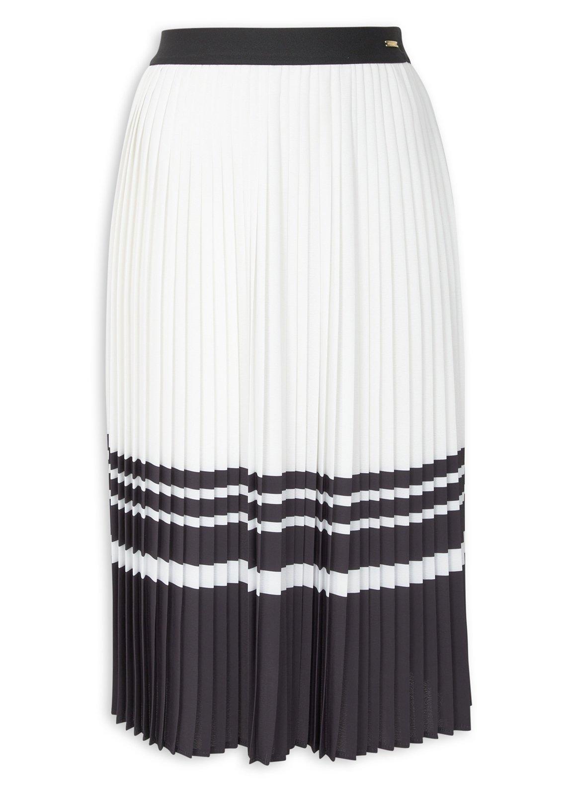 White and Black Pleated Skirt (3220267) | Finnigans