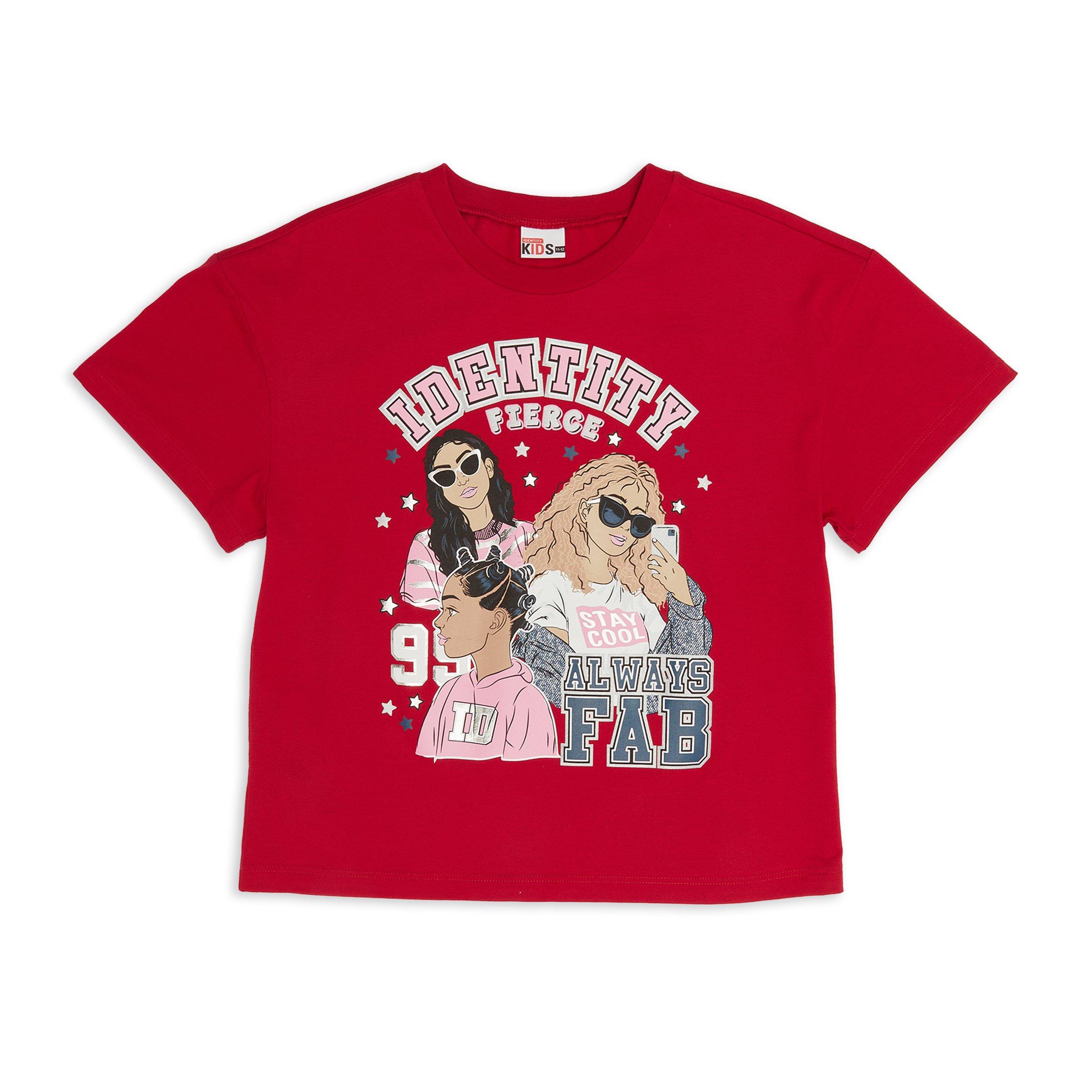 Girls Red Oversized T-shirt (3220278) | Identity