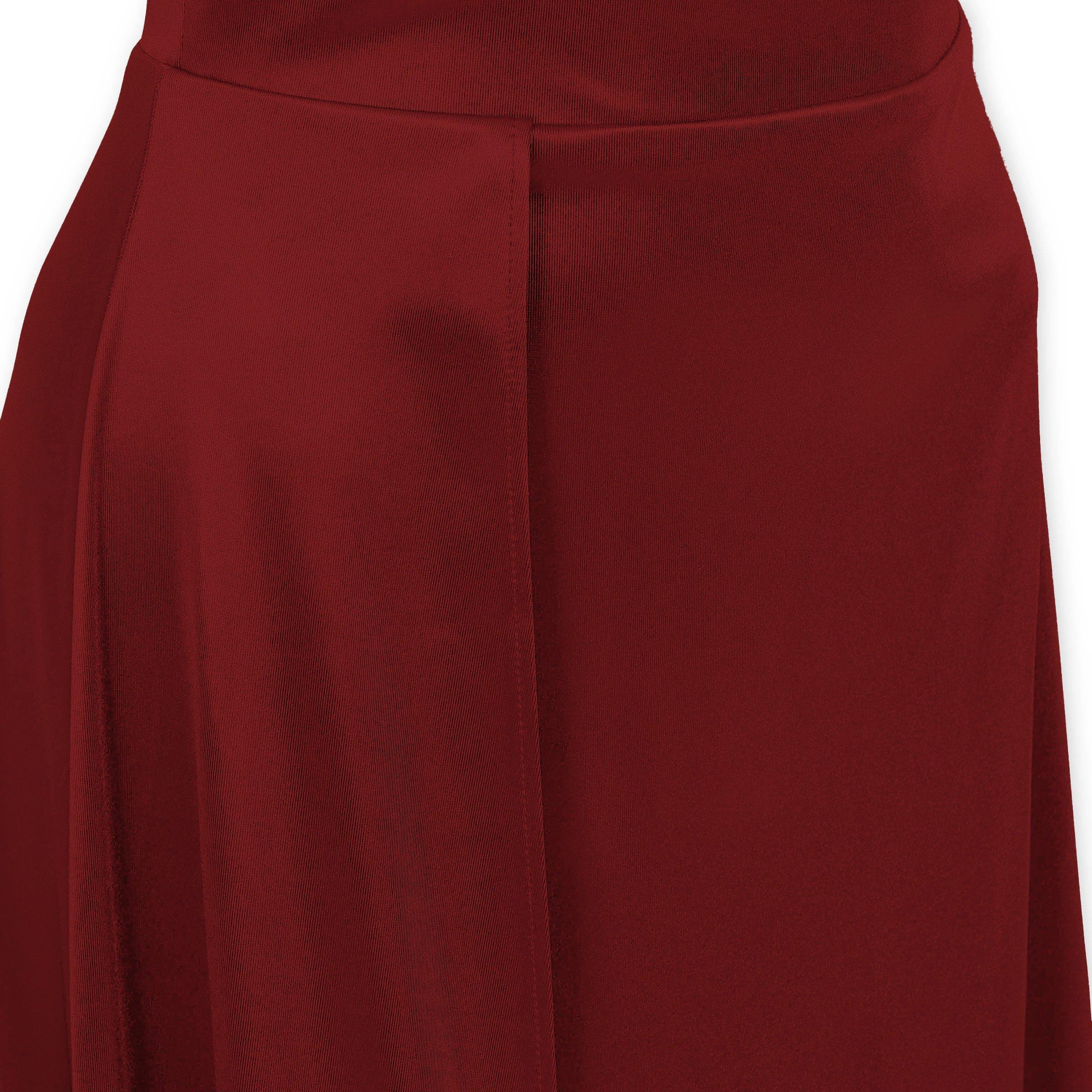 Burgundy One Shoulder Satin Dress (3220357) | Kameo
