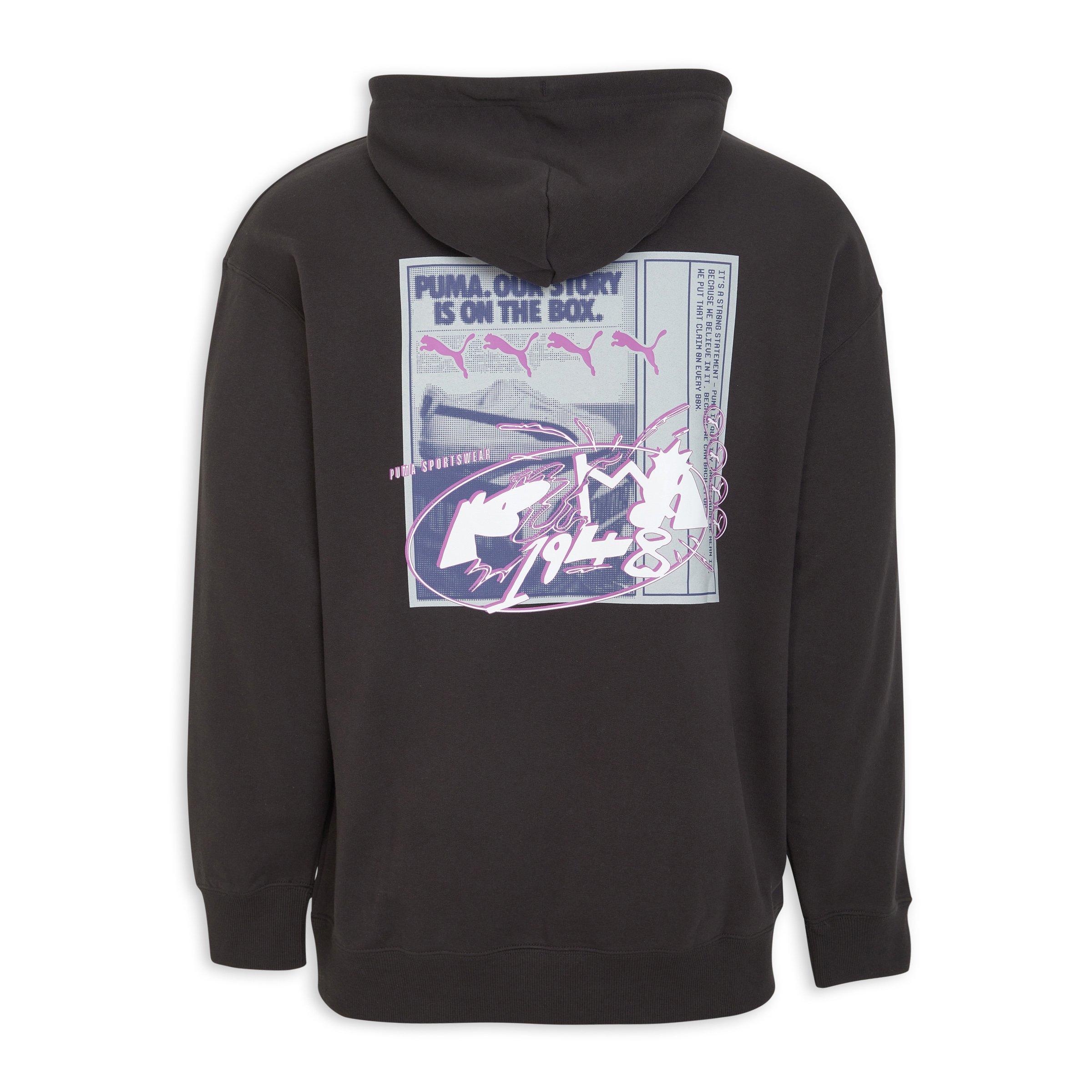 Black Relaxed Graphic Hoodie (3220729) | Puma