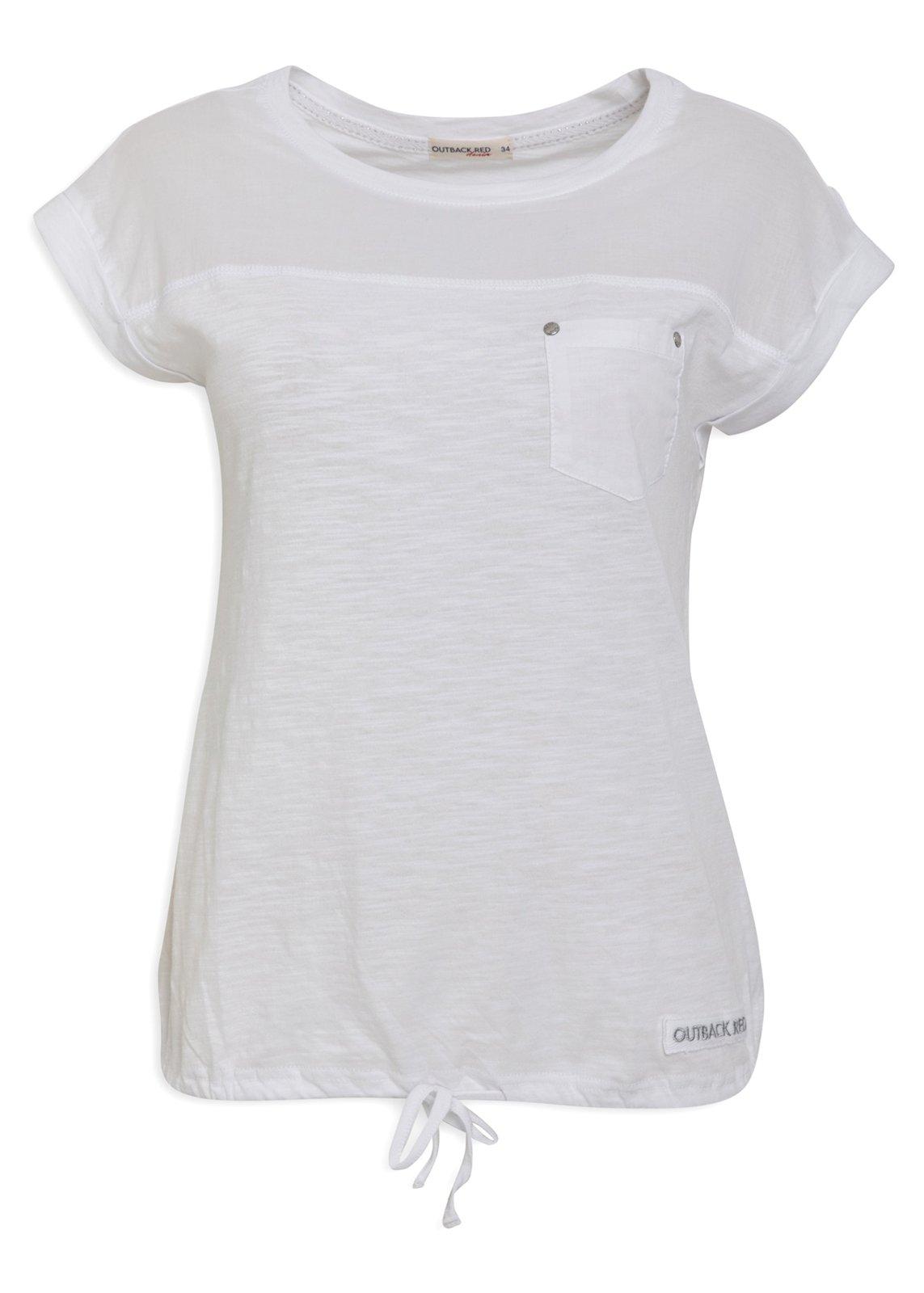 White Cotton Slub Drawcord T-shirt (3220871) | OUTBACK RED
