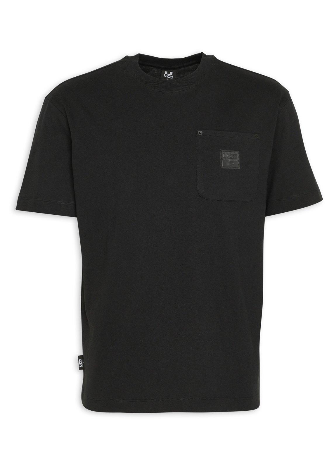 トップス ALMOSTBLACK LAYERED CREW NECK PRINT TEE Crew neck cotton