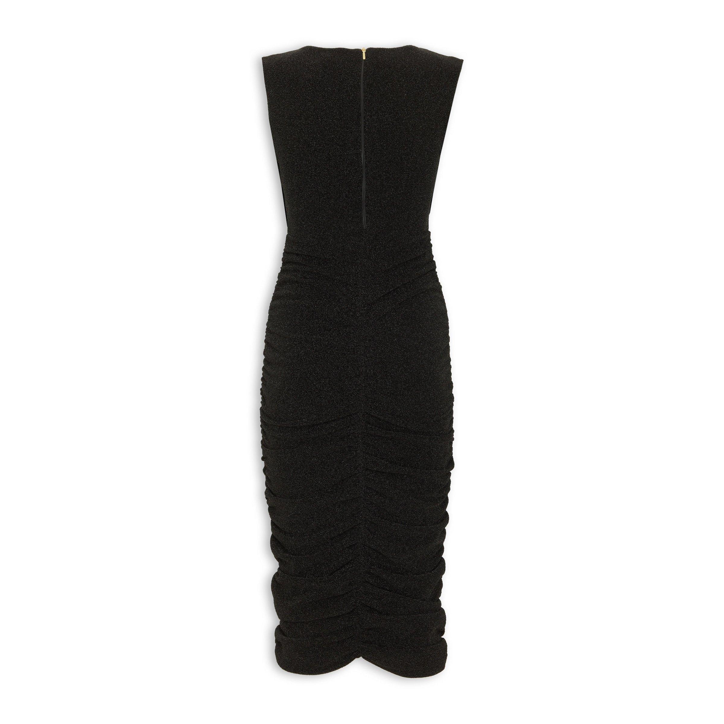 Black Jacquard Cowl Midi Dress (3220895) | Miss Port