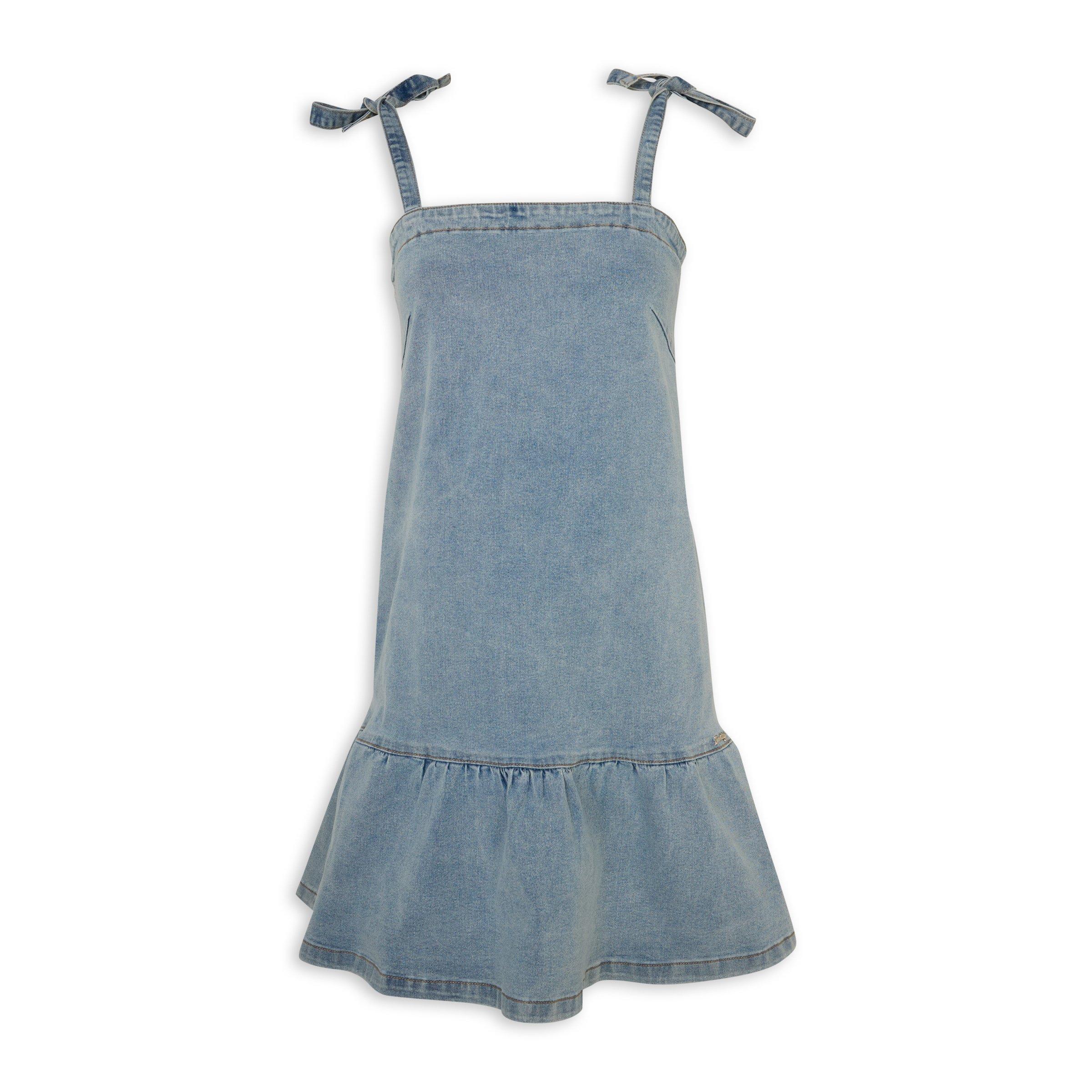 Denim Pinafore Dress with Frill (3221309) | Identity