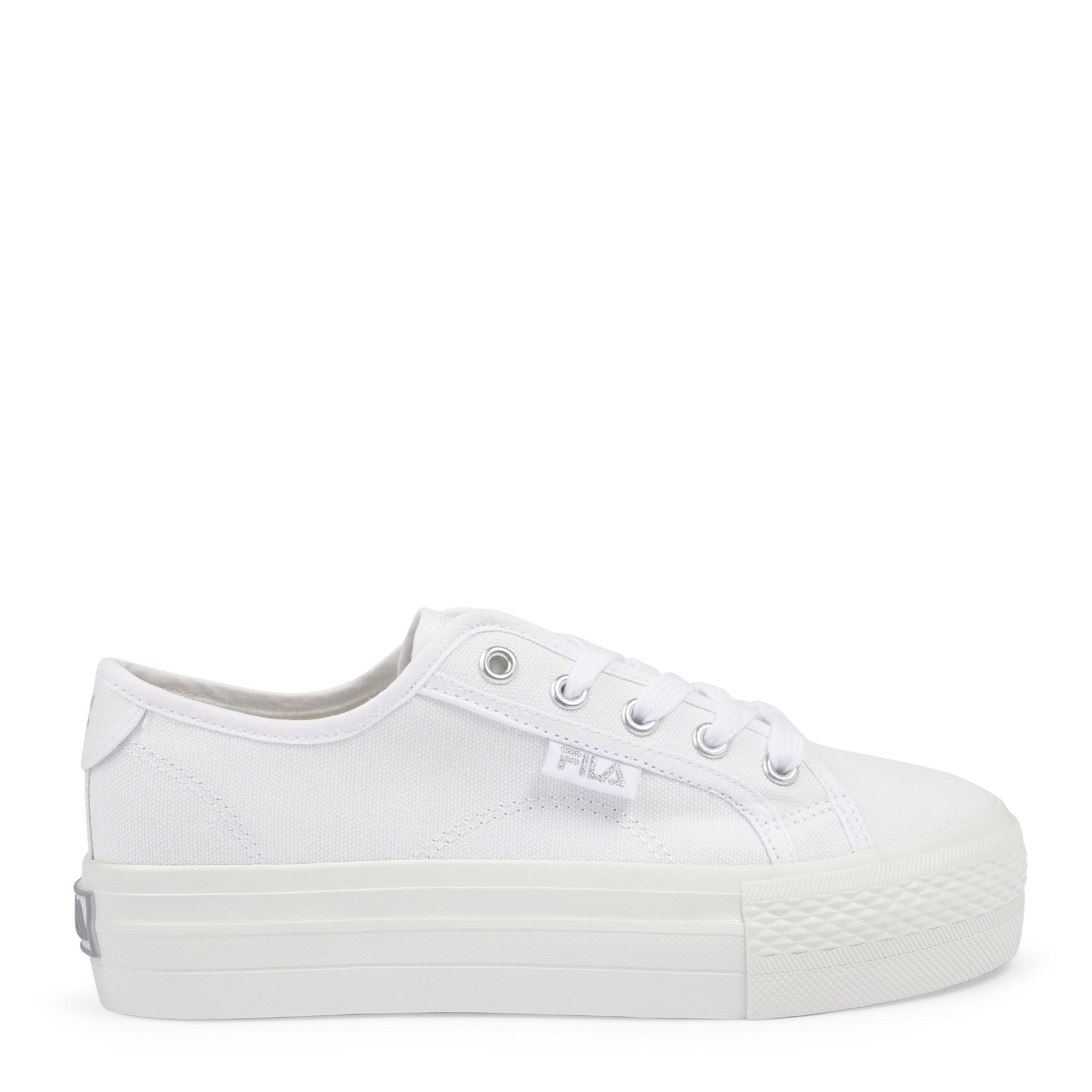 White Alessia Canvas Platform Sneakers (3221381) | Fila