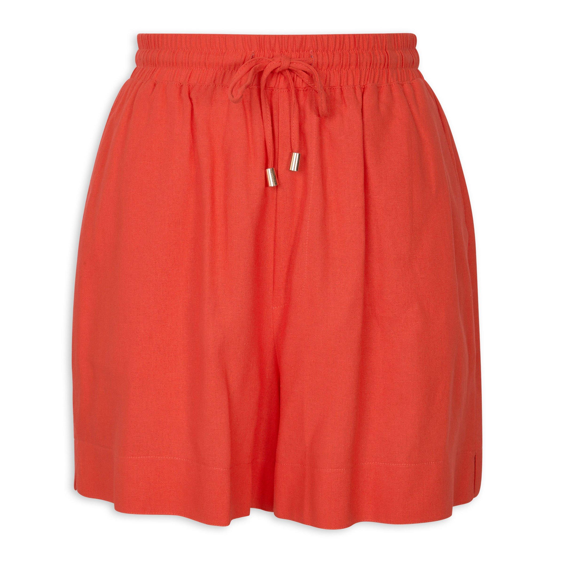 Orange Linen Pull On Shorts (3221575) | Identity