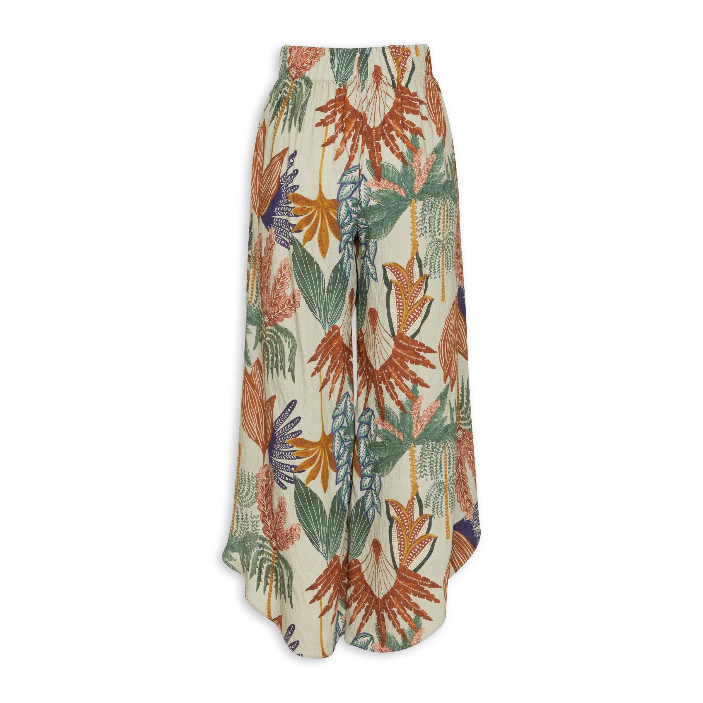 Tropical Print Wide Leg Pants (3221629) | TRS