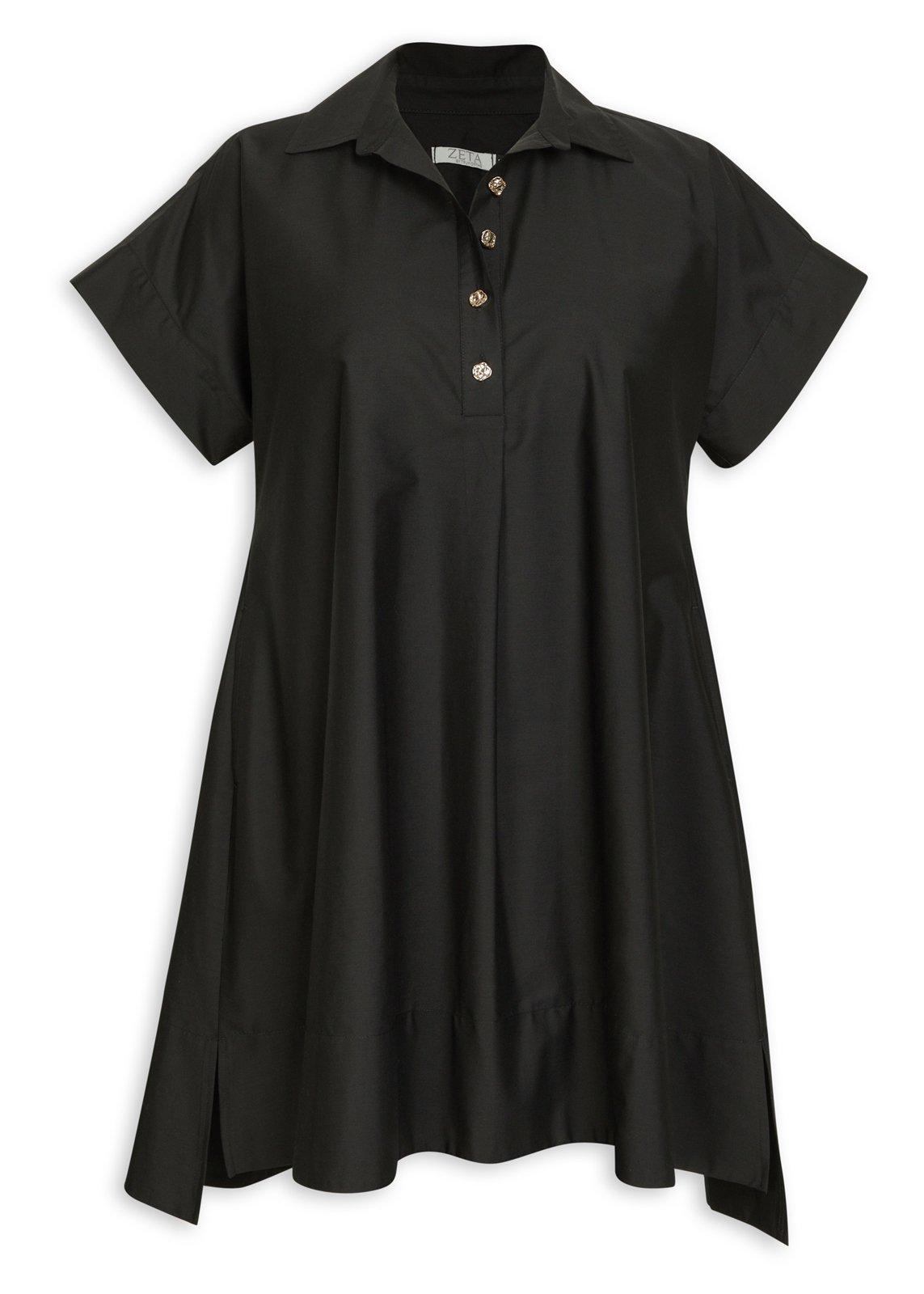 Black Plus Size Trapeze Dress (3221703) | Zeta