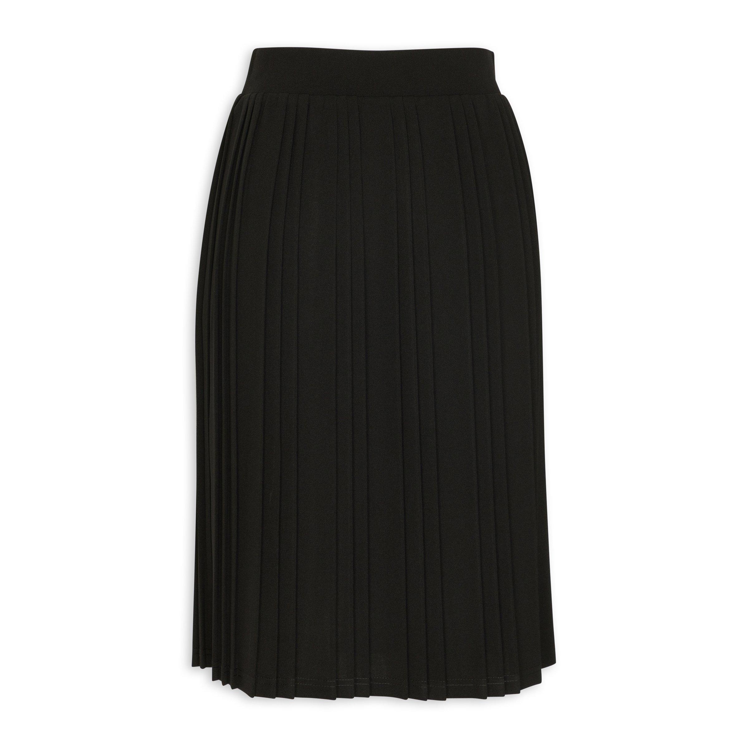 Black Crepe Pleated Skirt (3222420) | Identity