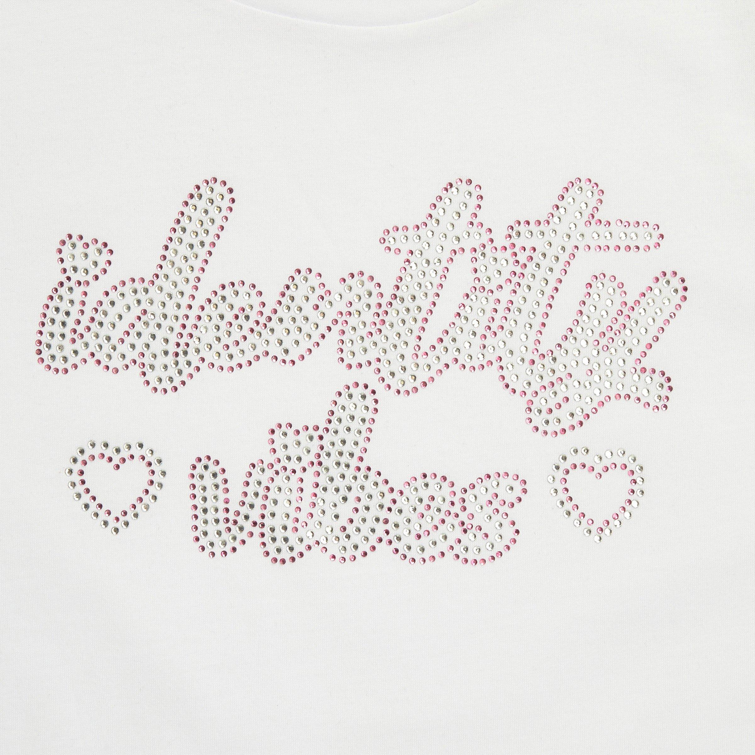 Girls White T-shirt with Diamante (3222505) | Identity