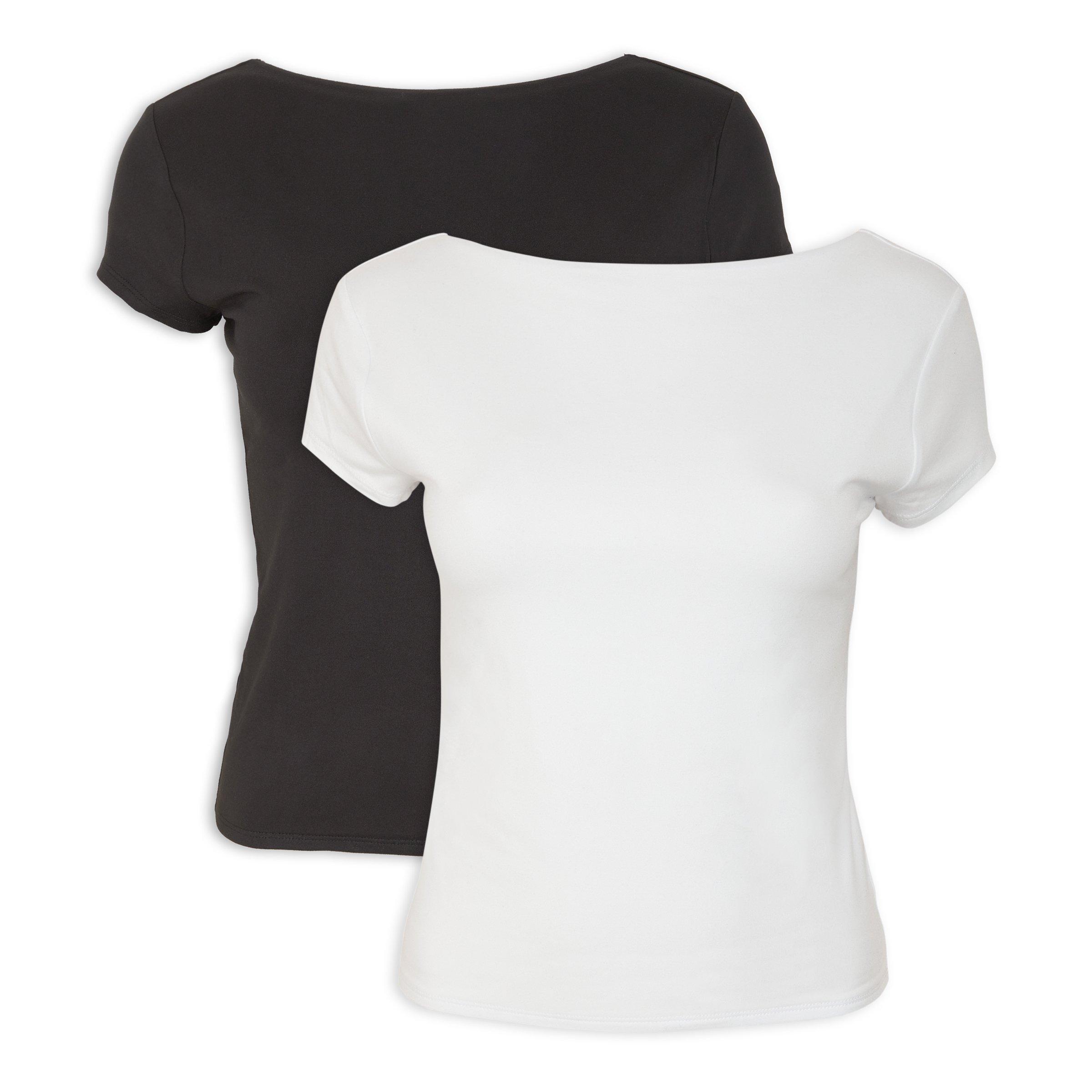 2-pack Black and White Fitted T-shirts (3223543) | Identity