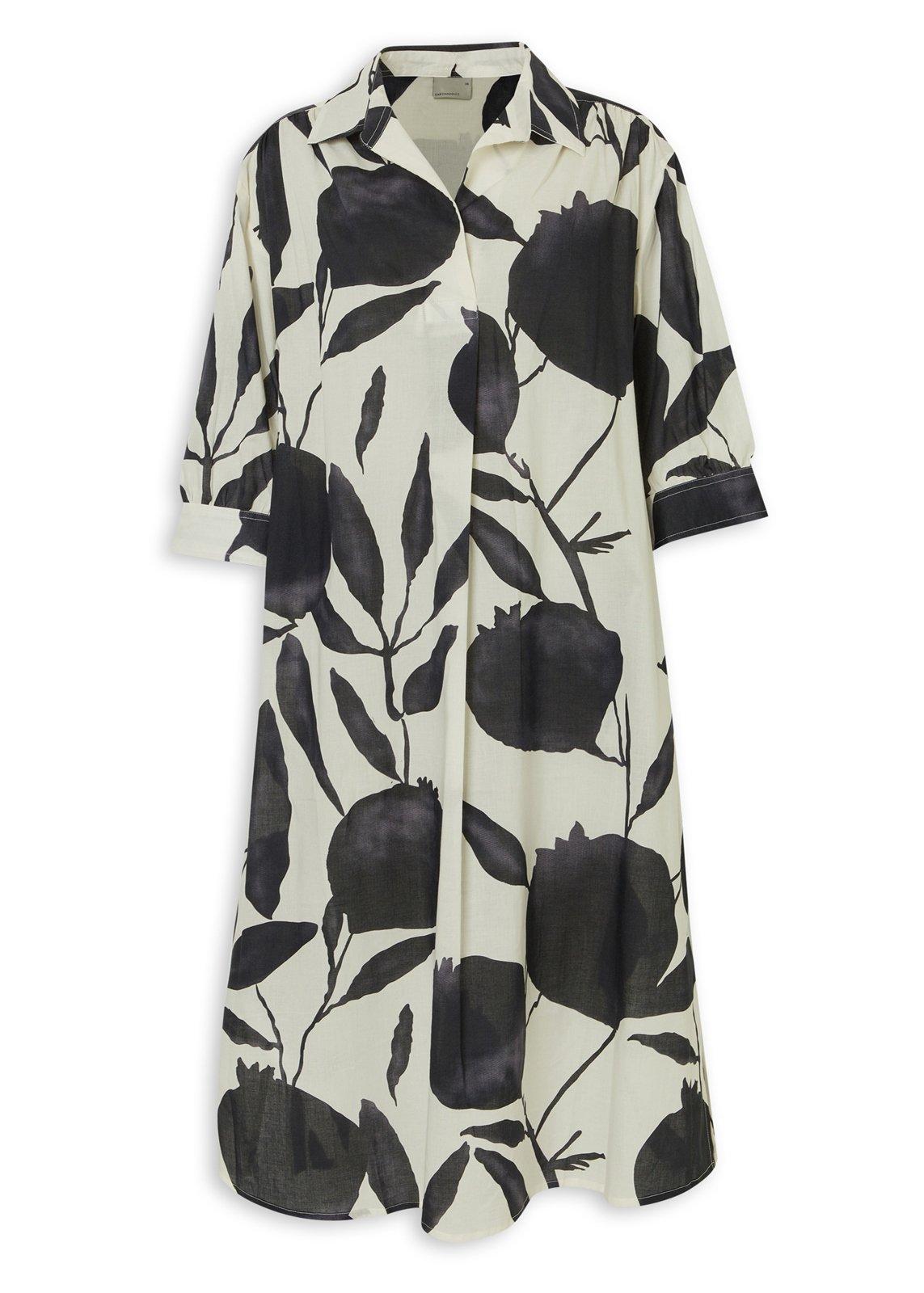 Black and White Printed Shirtdress (3223589) | Earthaddict