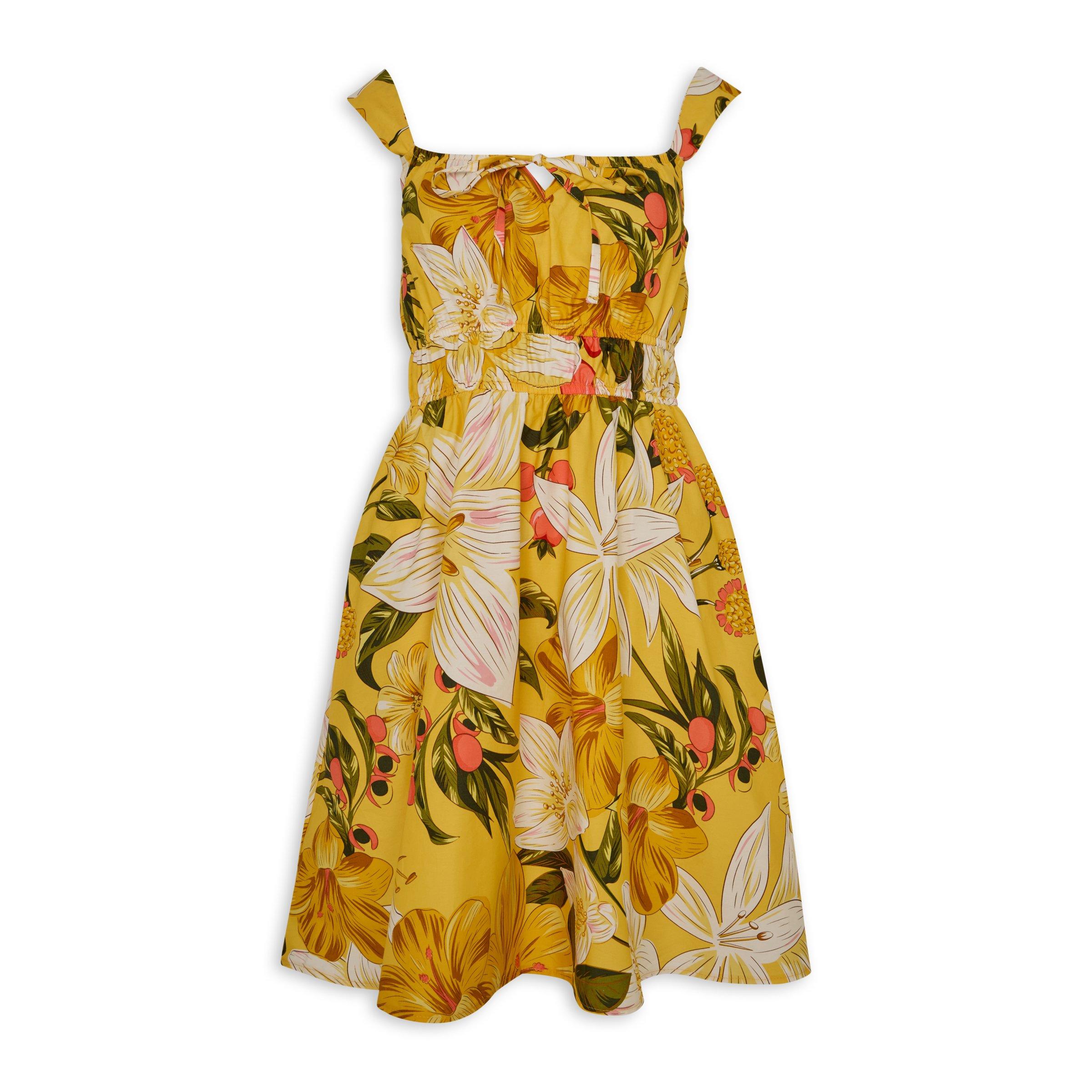 Yellow Floral Print Sundress (3223810) | Identity