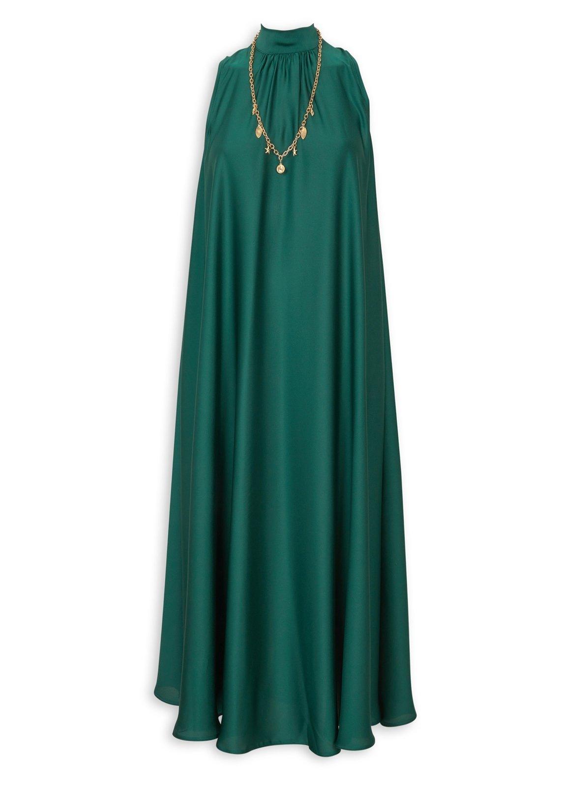 bottle green dress south africa Satin Trapeze with Necklace (3224189) guest-list-bridal-season26