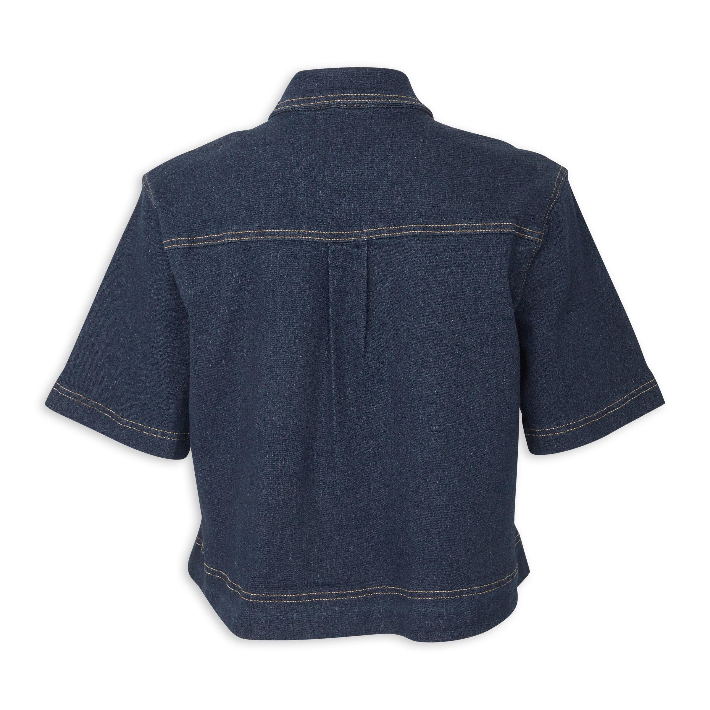 Blue Short Sleeve Denim Jacket (3224490) | Identity