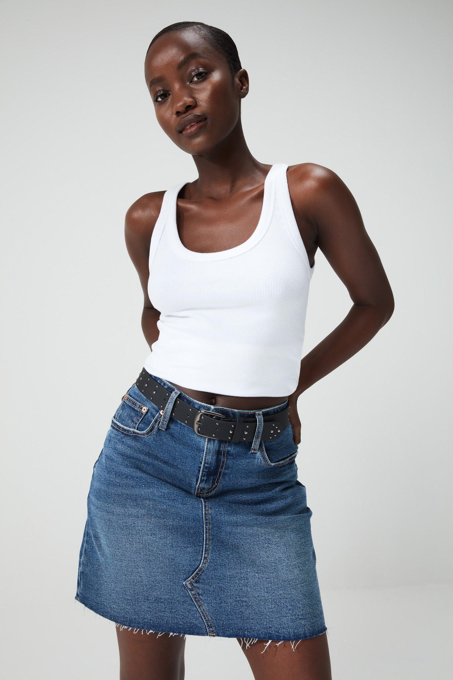 Short Belted Denim Skirt (3224496) | OUTBACK RED