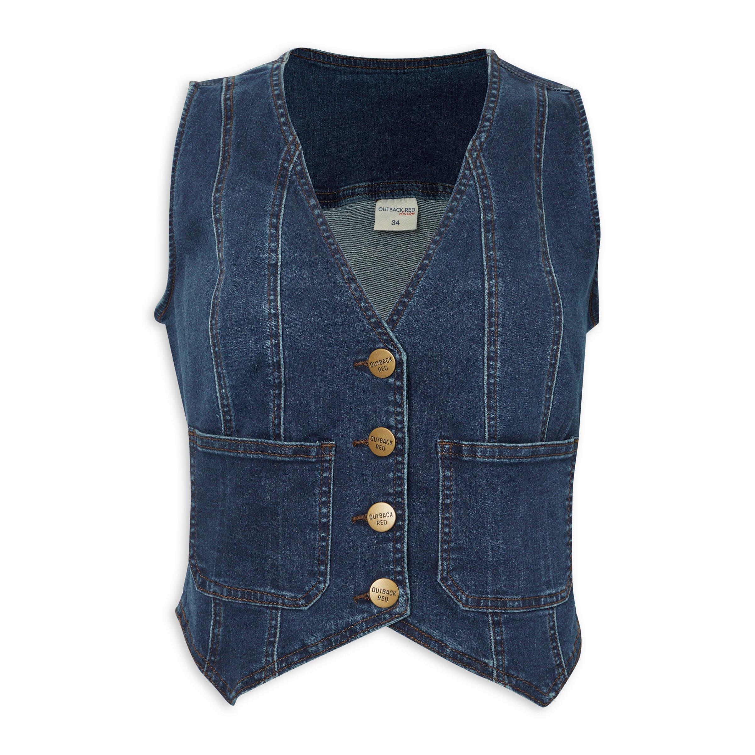 Denim Waistcoat with Gold Buttons (3225137) | OUTBACK RED