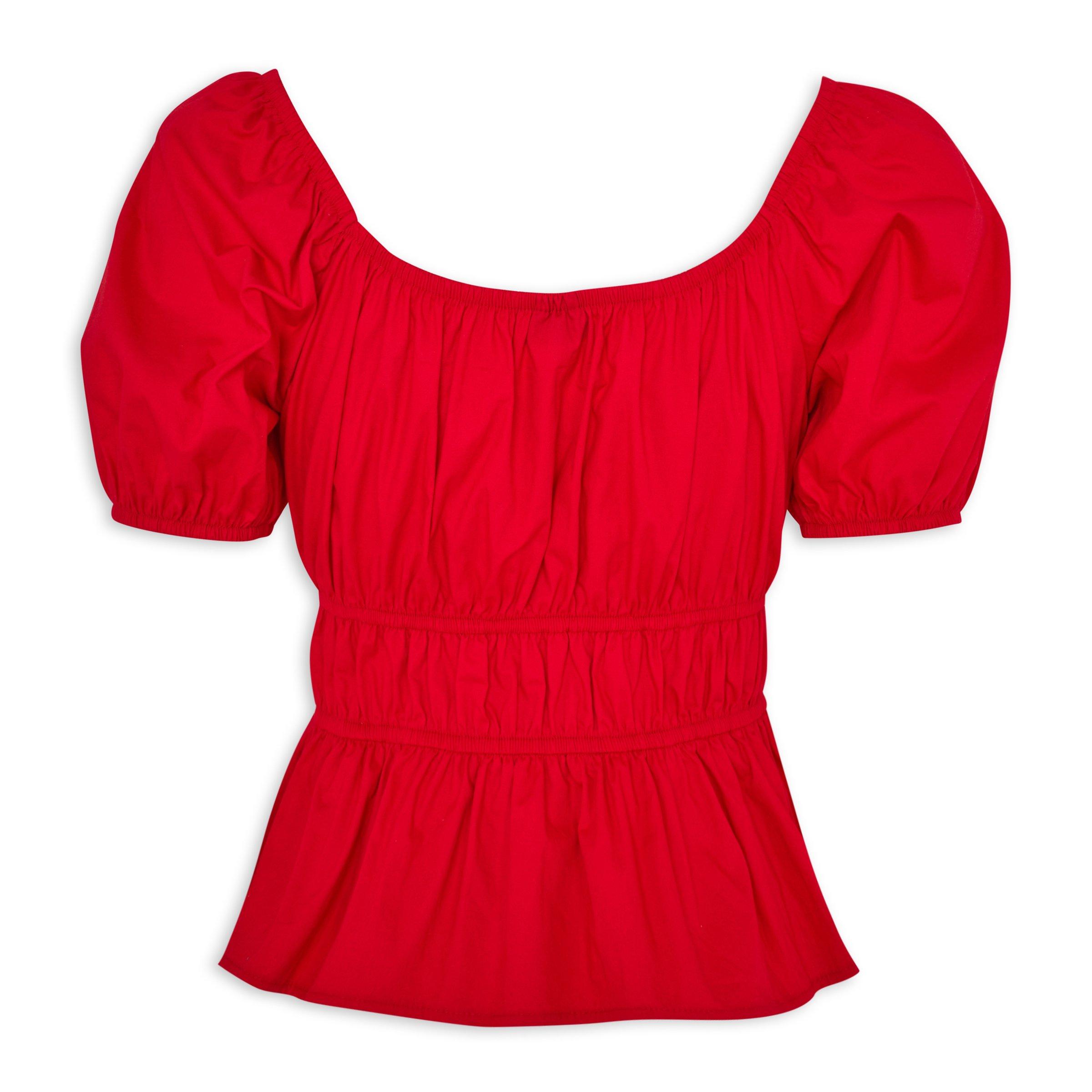 Red Peplum Top (3225173) | Identity