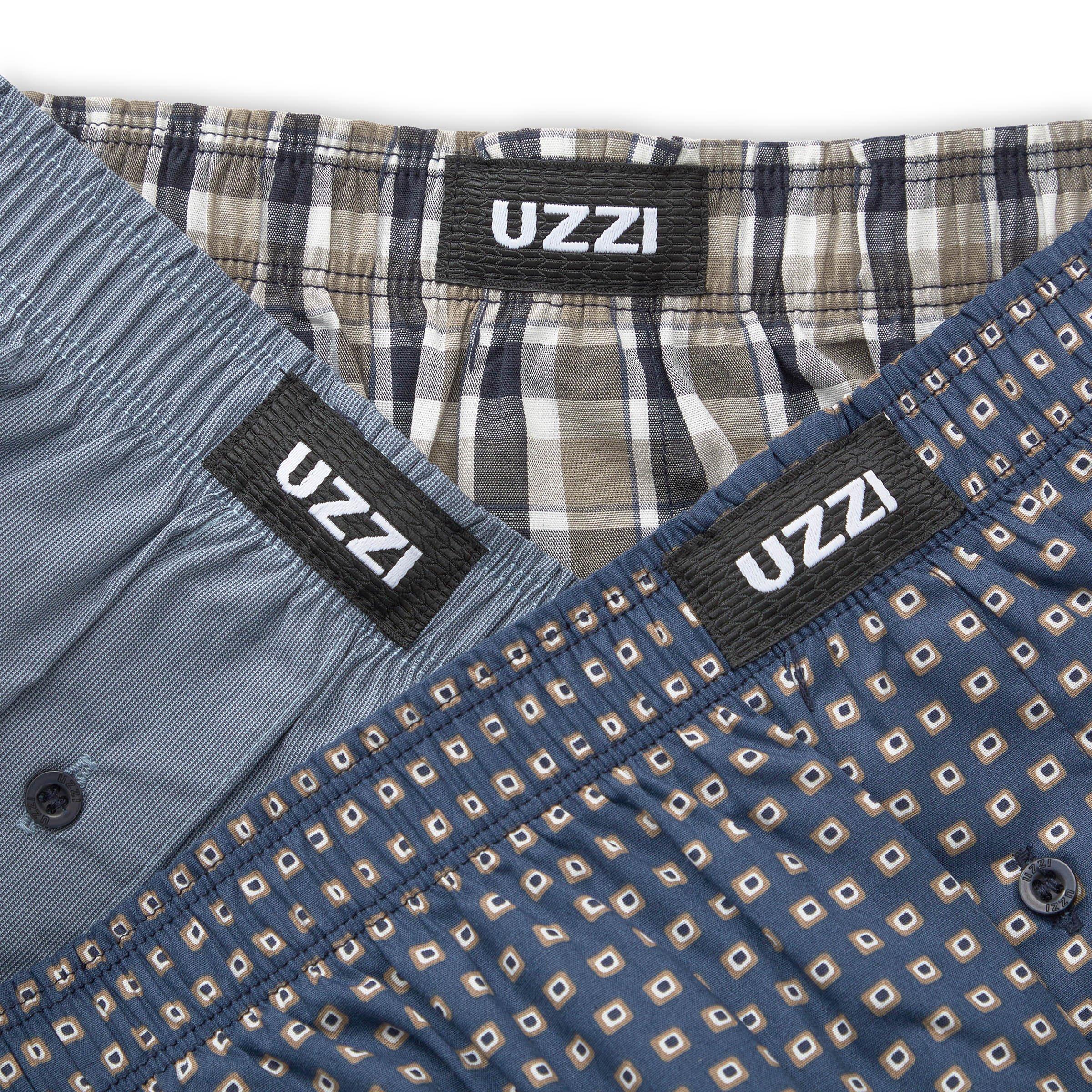 3-Pack Blue Geo Boxers (3225268) | UZZI