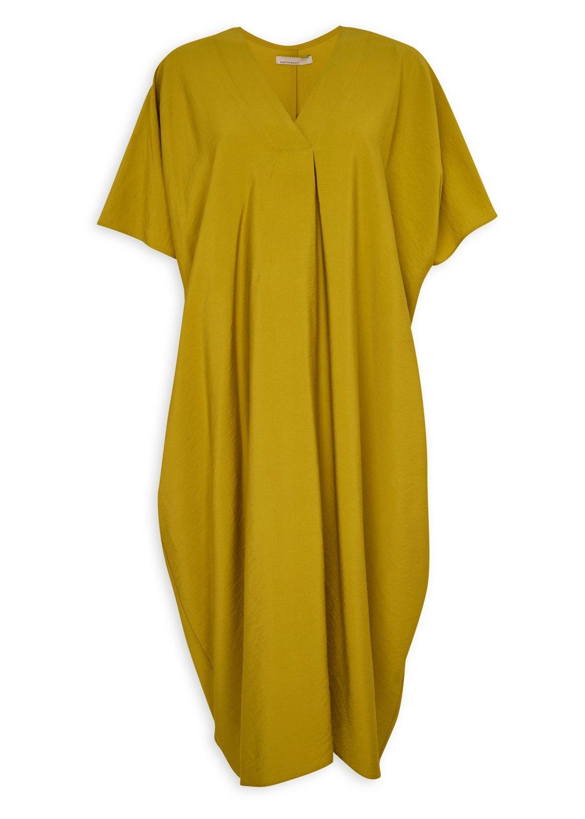 knee length dresses for ladies Drape Linen Dress
