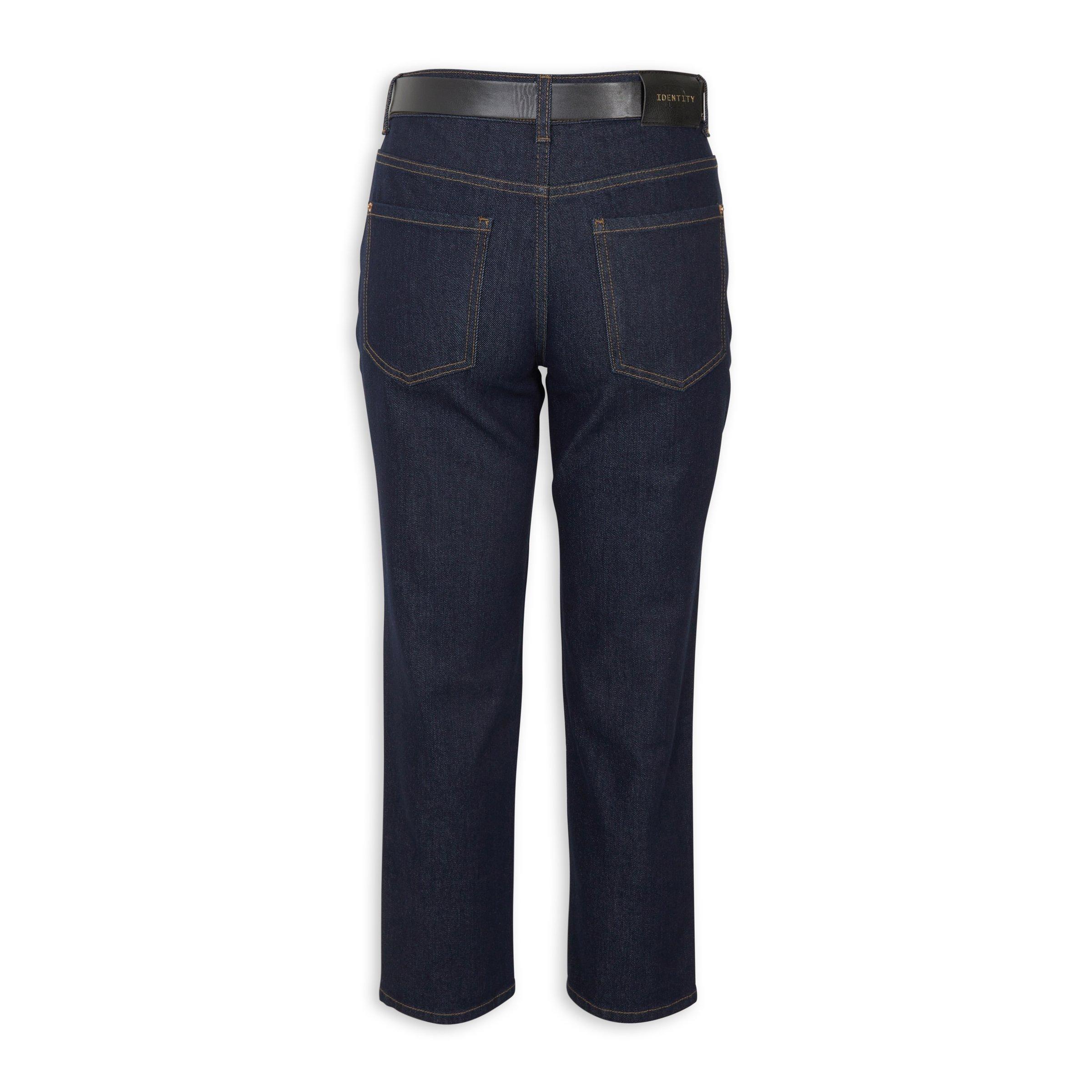 Raw Denim Belted Straight Leg Jeans (3225810) | Identity