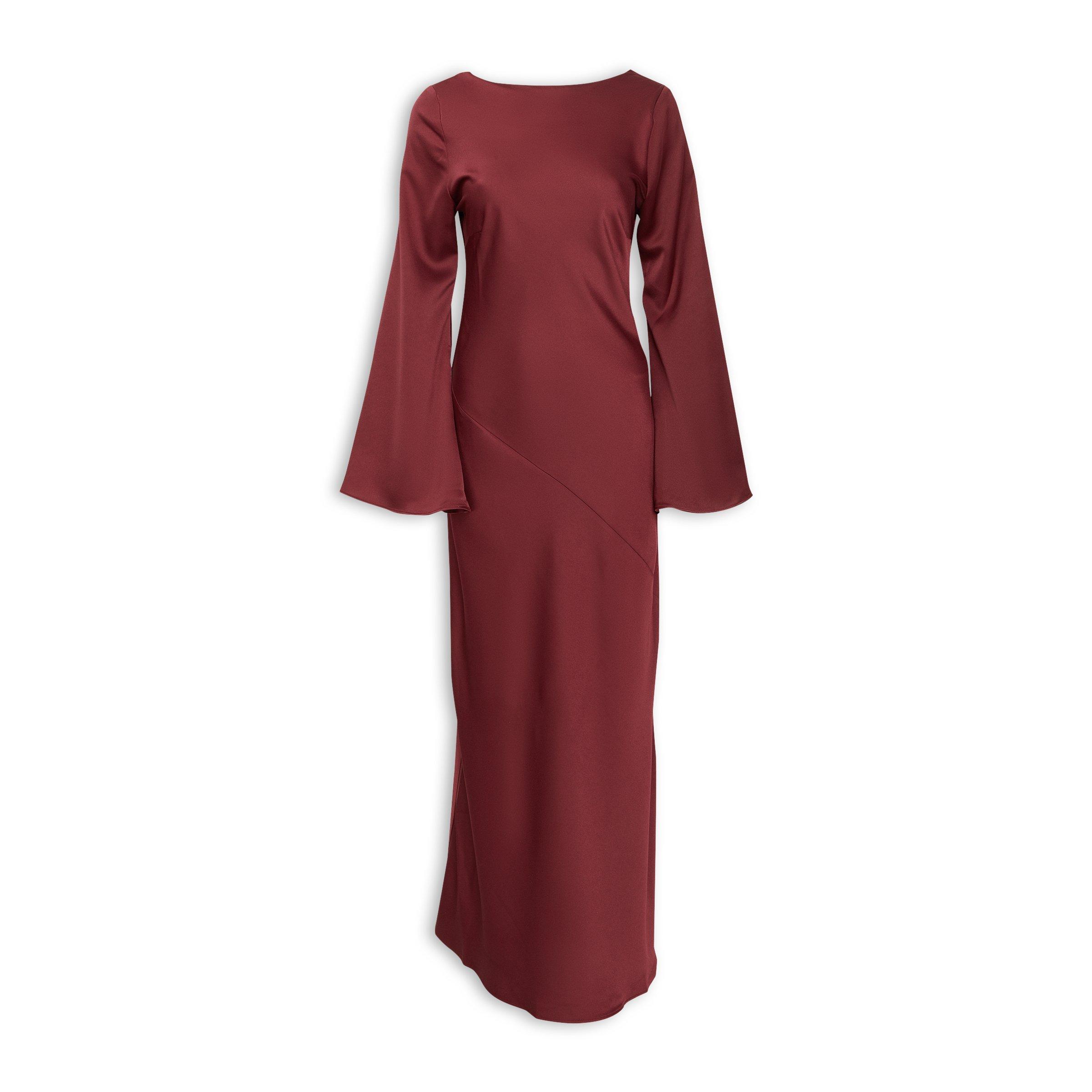princess polly baby blue dress Perfect Stranger Avalon Boat Neck Sleeved Maxi Dress Burgundy main image 0