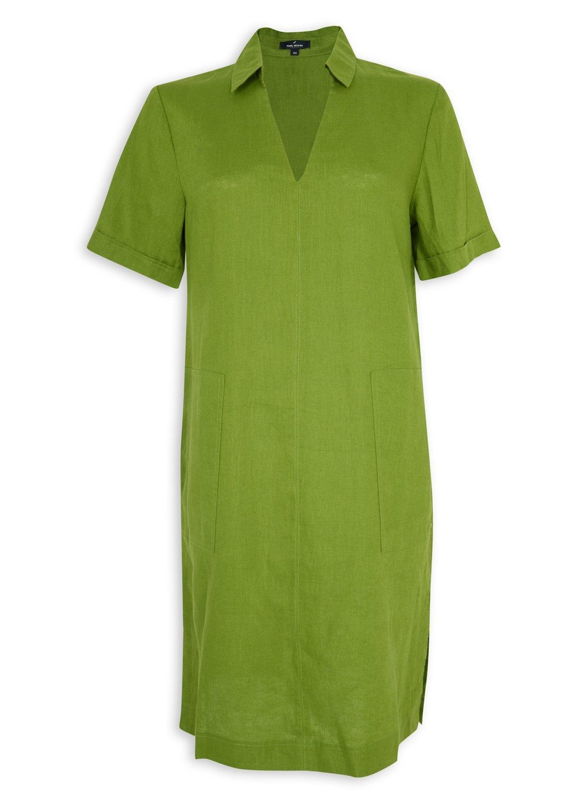 Green Linen Sheath Dress (3226141) | Daniel Hechter