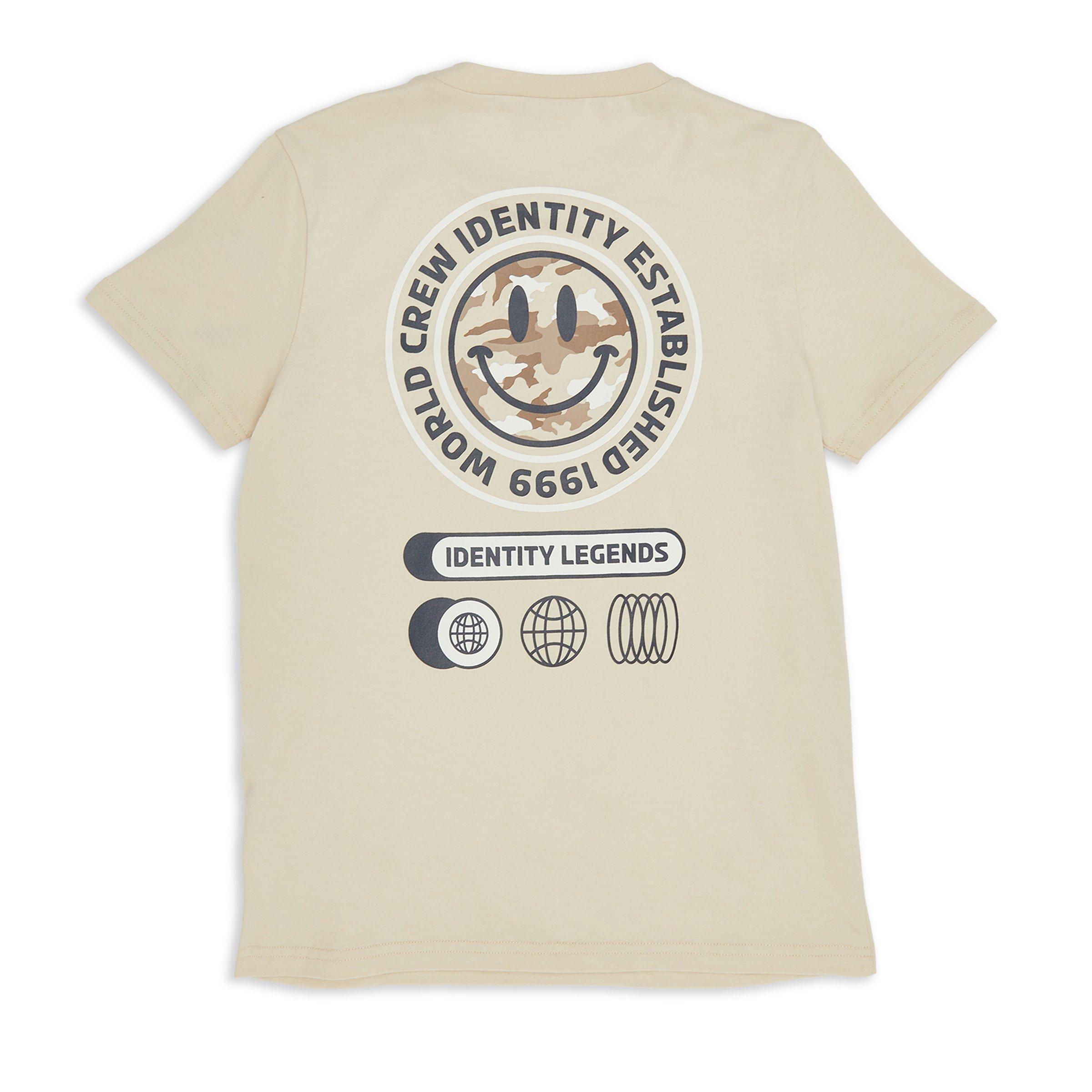 Boys Beige printed T-shirt (3226344) | Identity