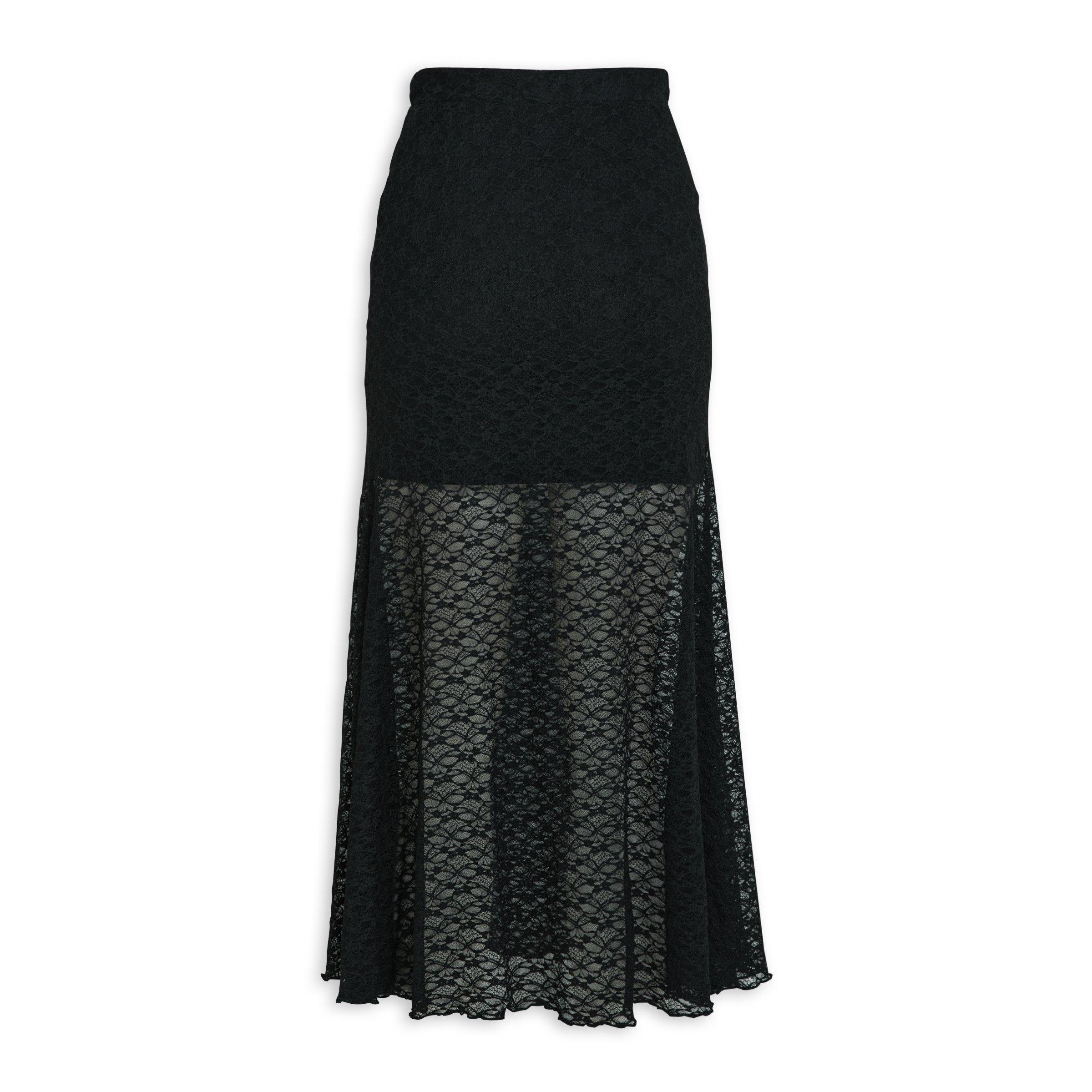 Black Lace Midi Skirt (3226743) | Identity
