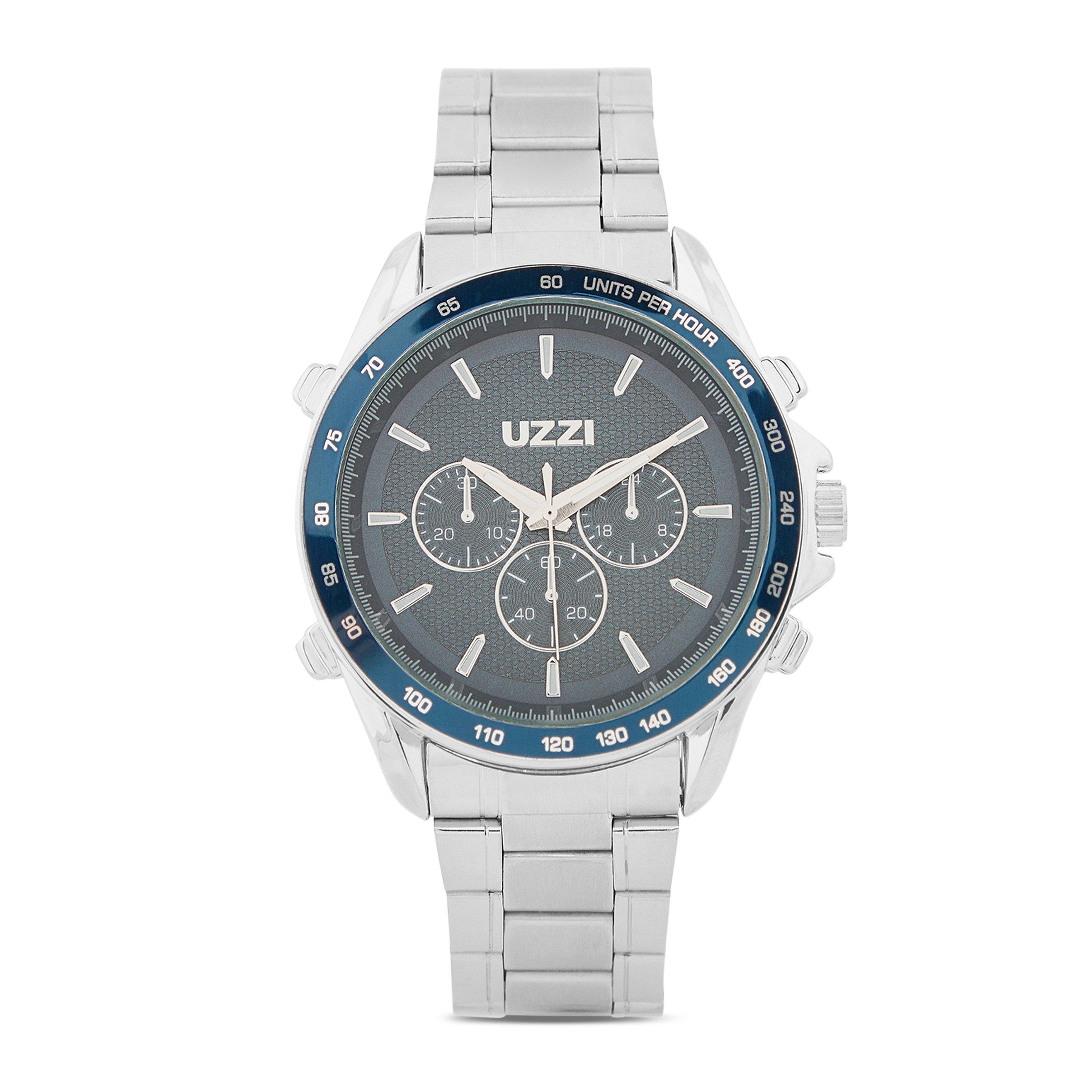 Blue Dial Silver Metal Watch (3226771) | UZZI