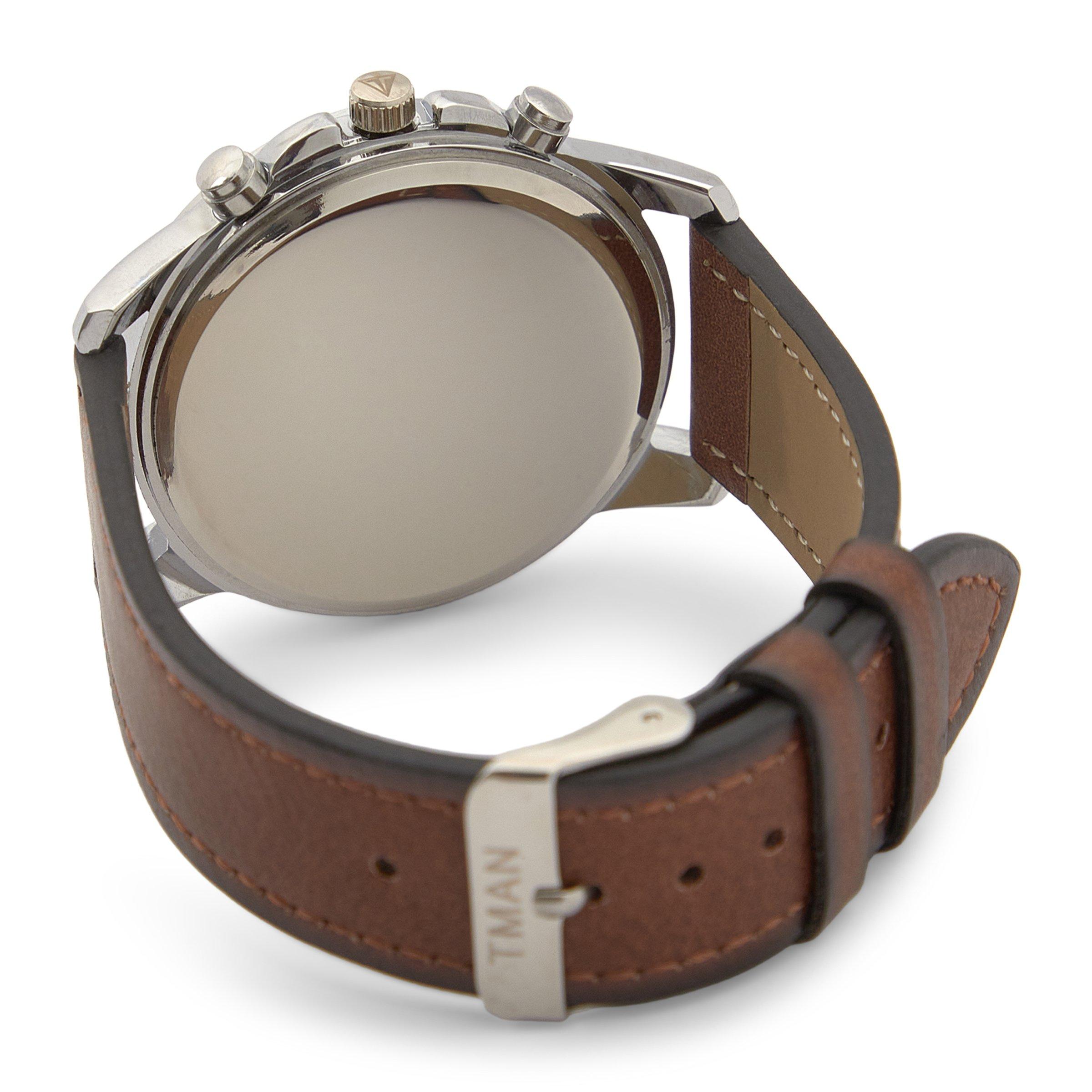 TMAN Brown PU Blue Dial Watch (3226773) | Truworths Man