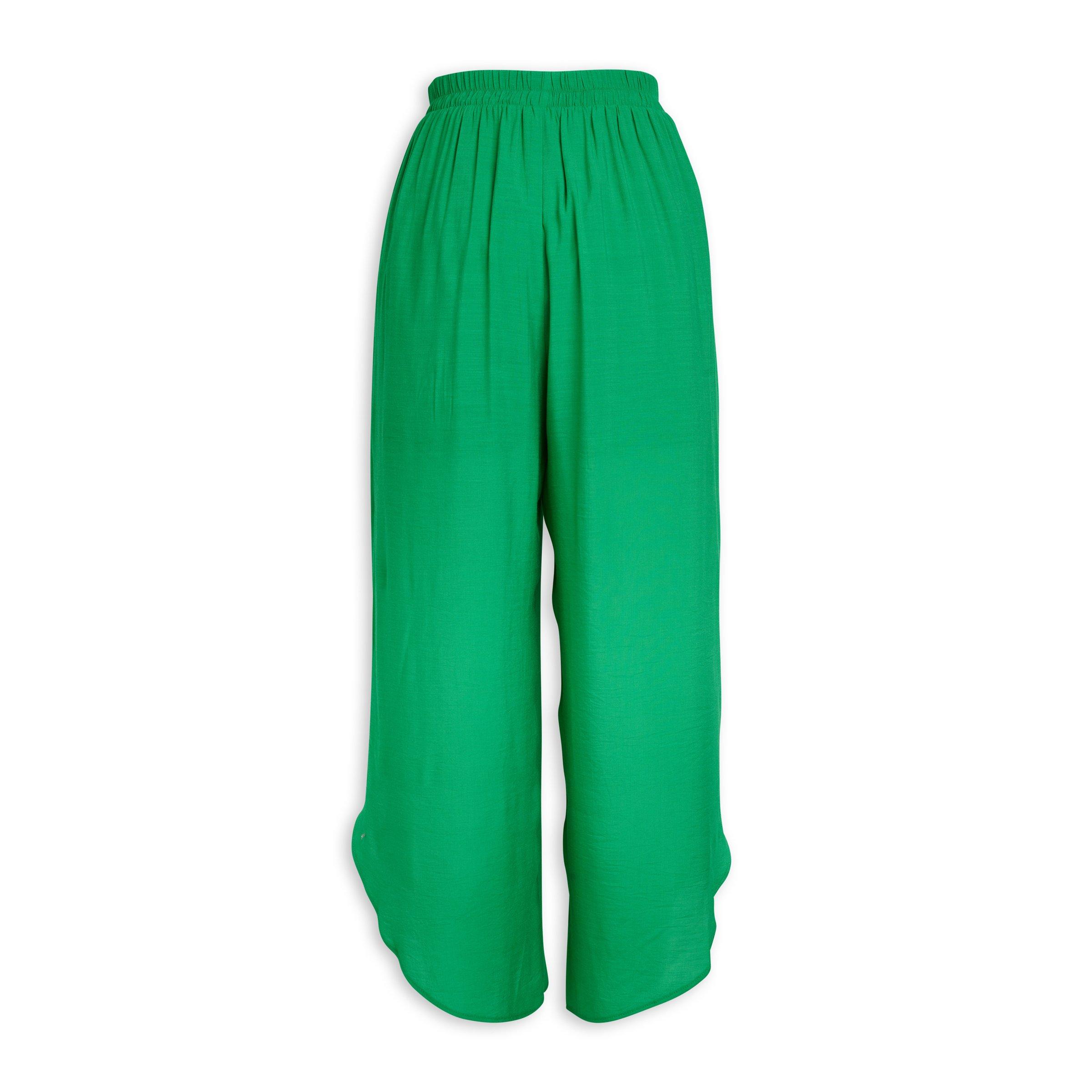 Green Belted Wide Leg Pants (3227042) | Identity