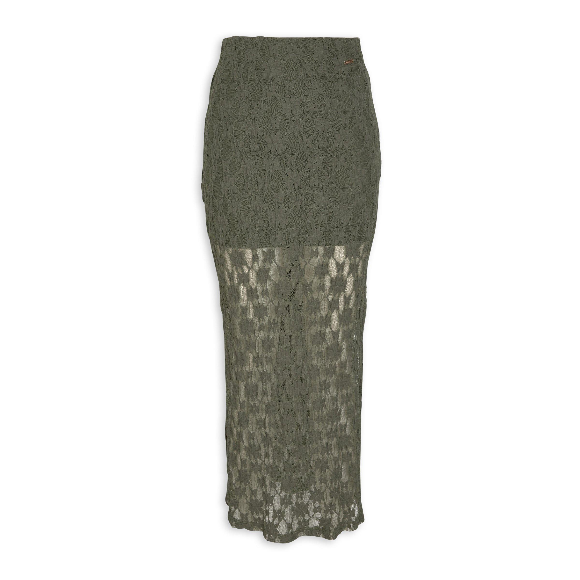 Green Column Lace Skirt (3227056) | Identity